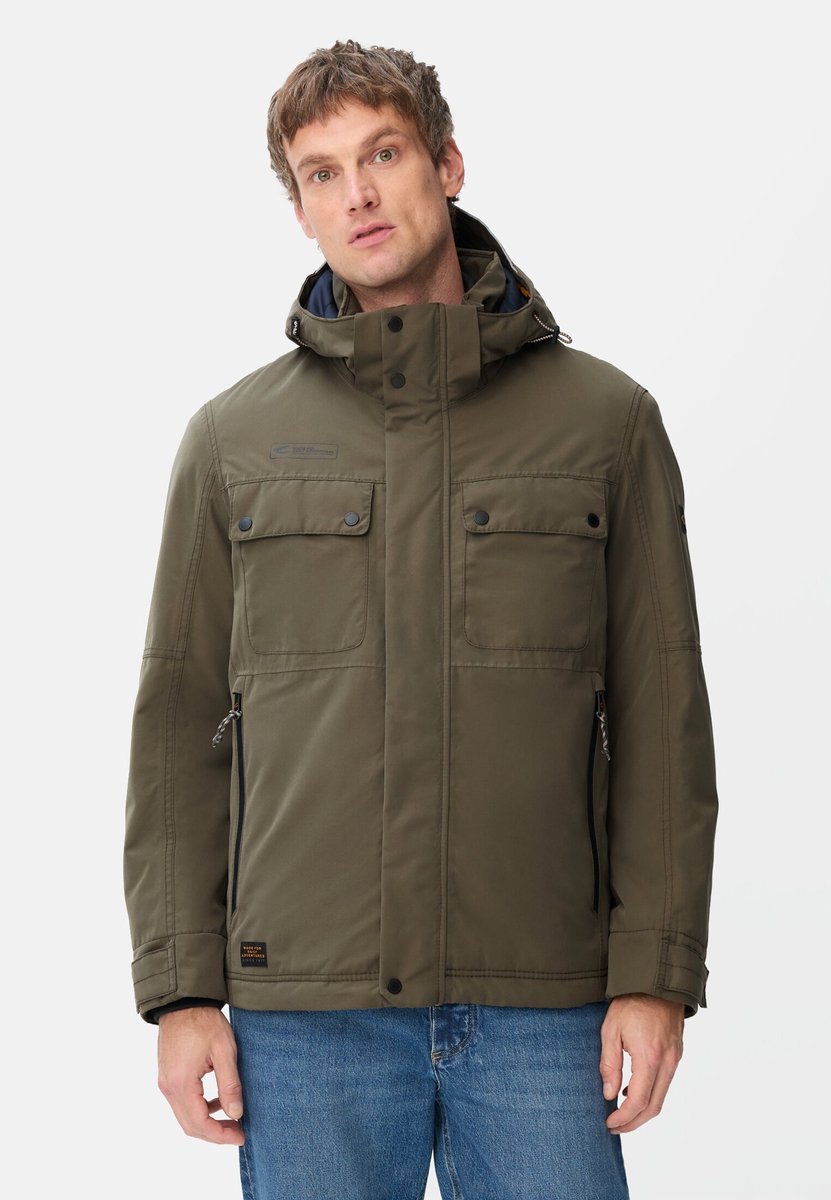 camel active teXXXactive© functioneel jack met afritsbare capuchon - Maat menswear-102 - Donkergroen