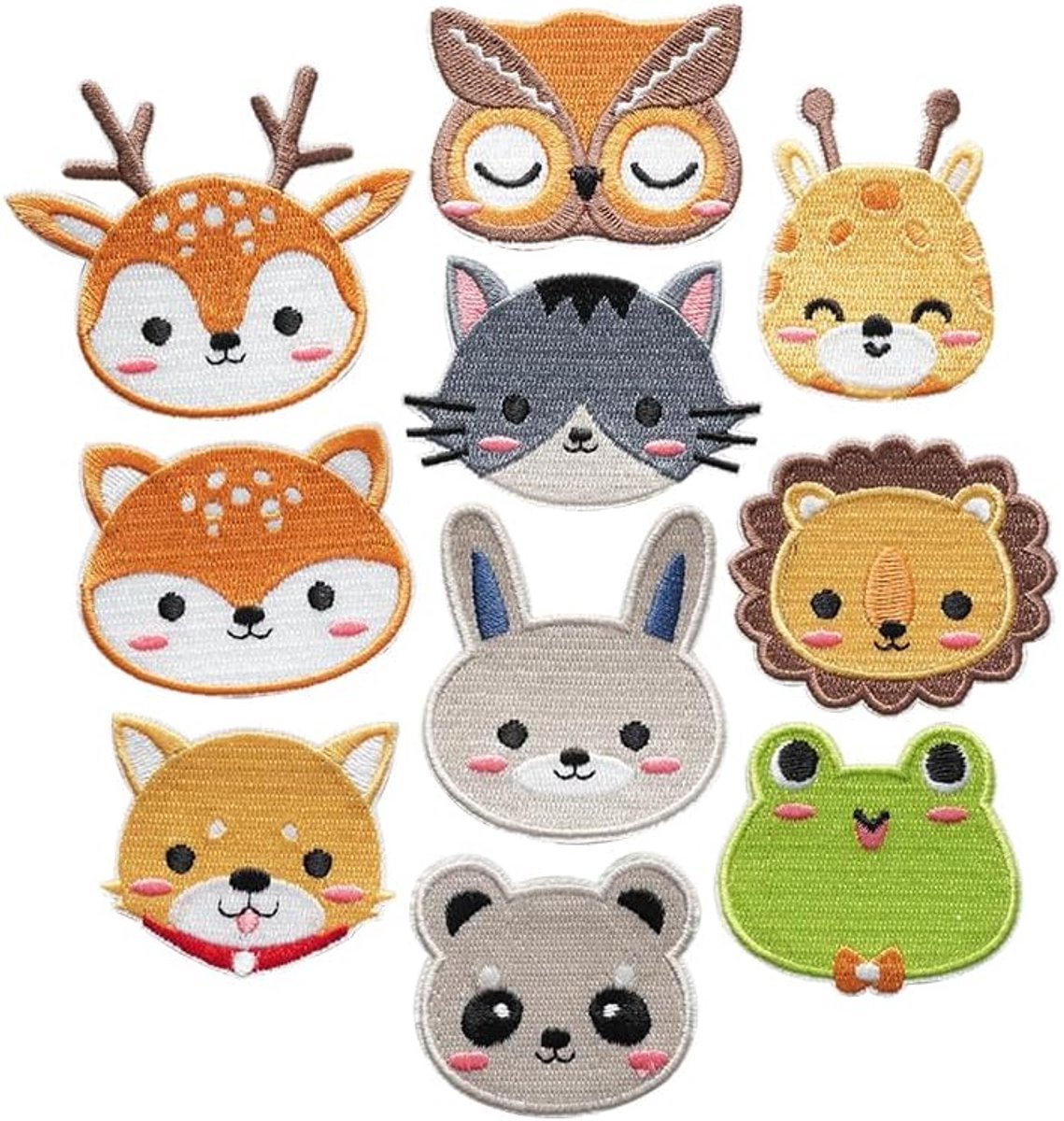 casalora - 10 delige set Mooie patches - Diverse collectie - Kleding Patches - Patches - Strijk Embleem - stof & strijk applicatie - Versiering Voor Kleding - Leuke dierenserie