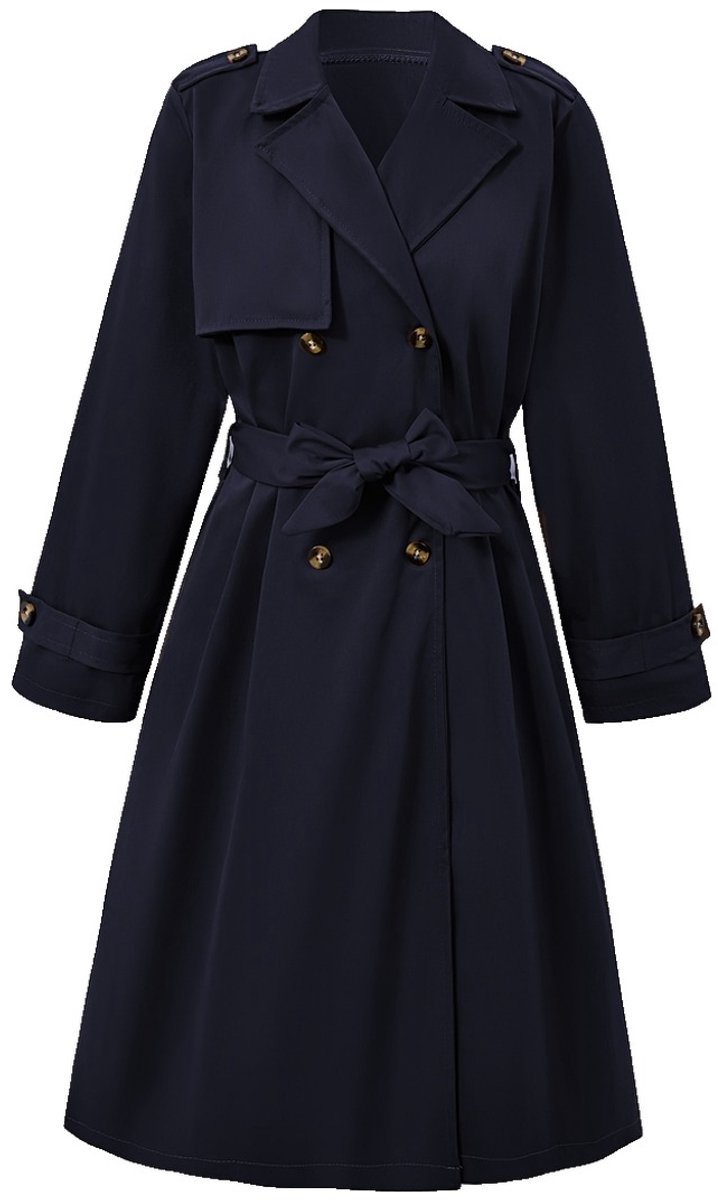 Currero Mantel Meisjes Tussenmantel Meisje Winter Jas Mantelpakje Trenchcoat Overjas Overcoat Winterjas Donkerblauw 11 Jaar