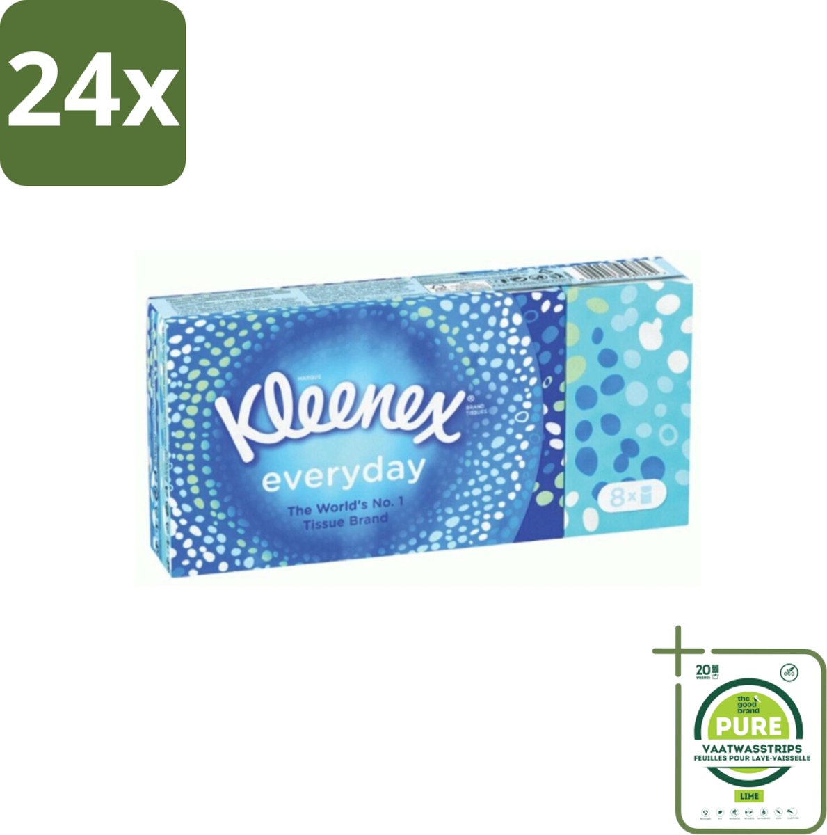 Kleenex - Zakdoekjes - Everyday - 8 Pakjes Zakdoekjes - Voordeelverpakking - 24 stuks - Zakdoekjes - Tissues