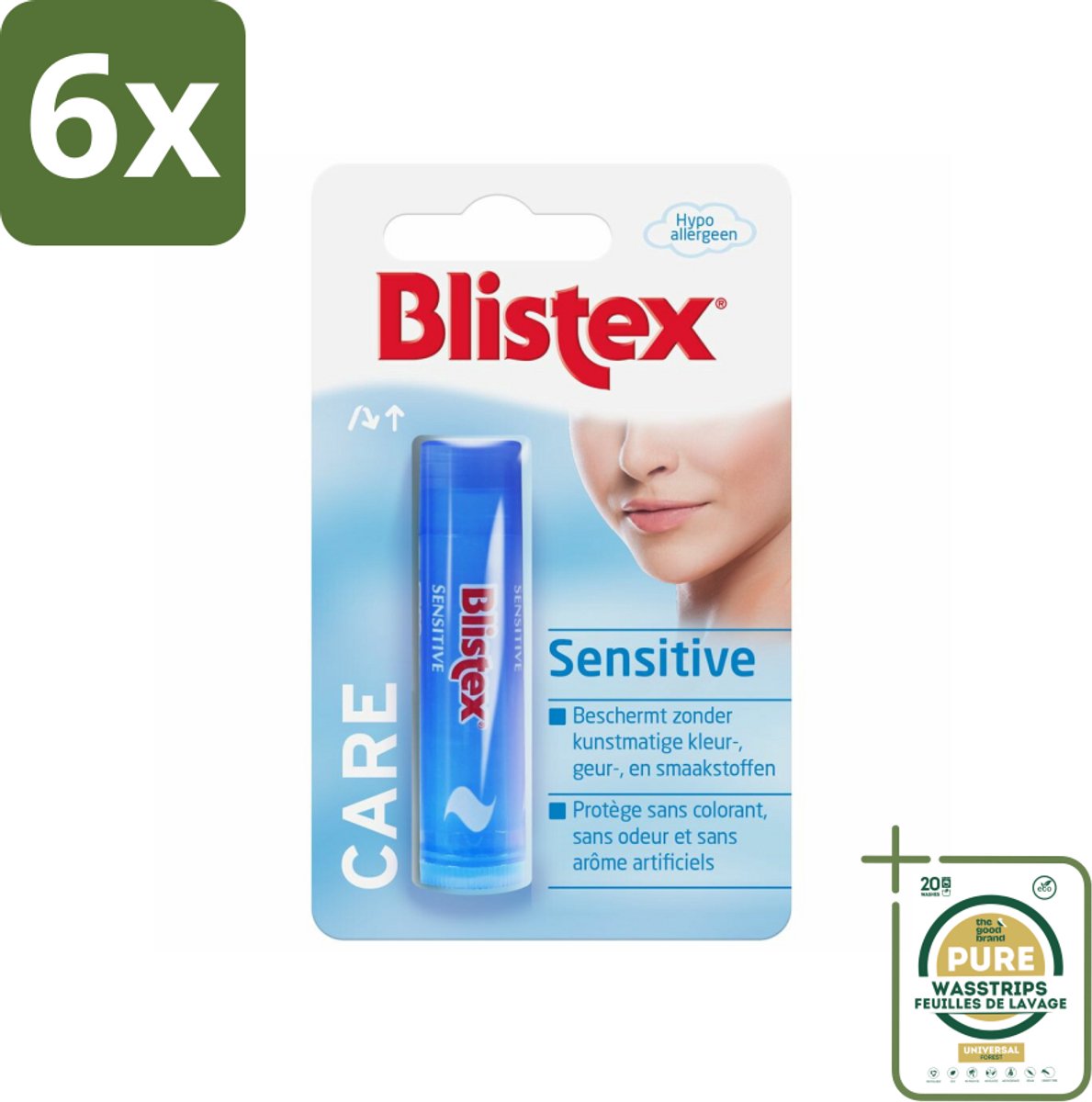 Blistex - Lippenbalsem - Zonder Kleur, Geur & Smaakstoffen - Voordeelverpakking - 6 stuks - Lippenverzorging - Hydraterende balsem