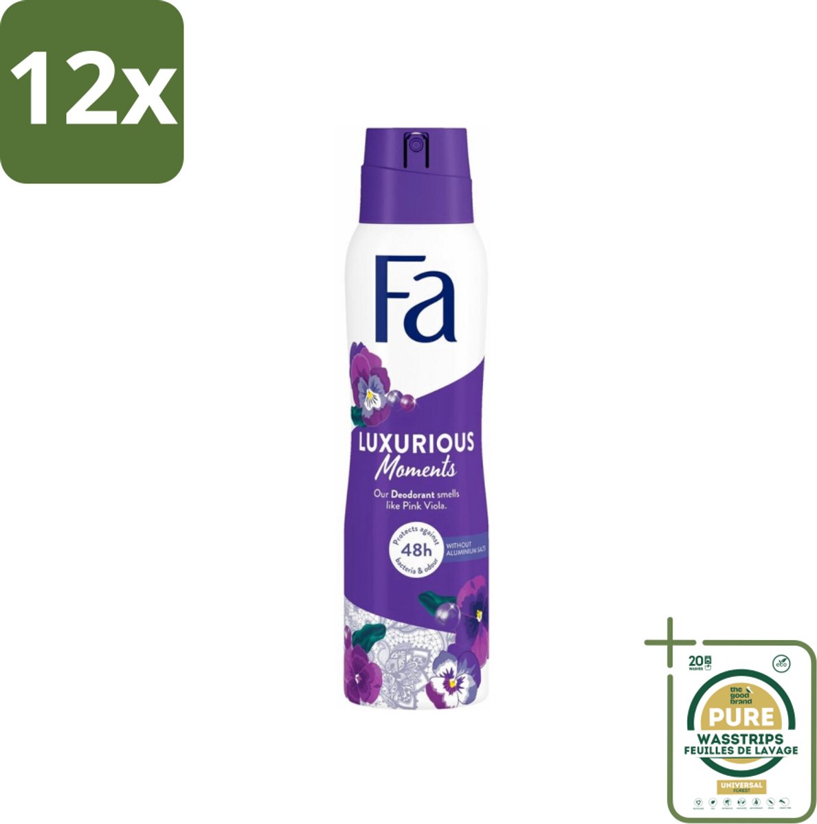 Fa Deodorant Spray Luxurious Viola 150 ml - Voordeelverpakking - 12 stuks - Fa - Anti-Vlekken