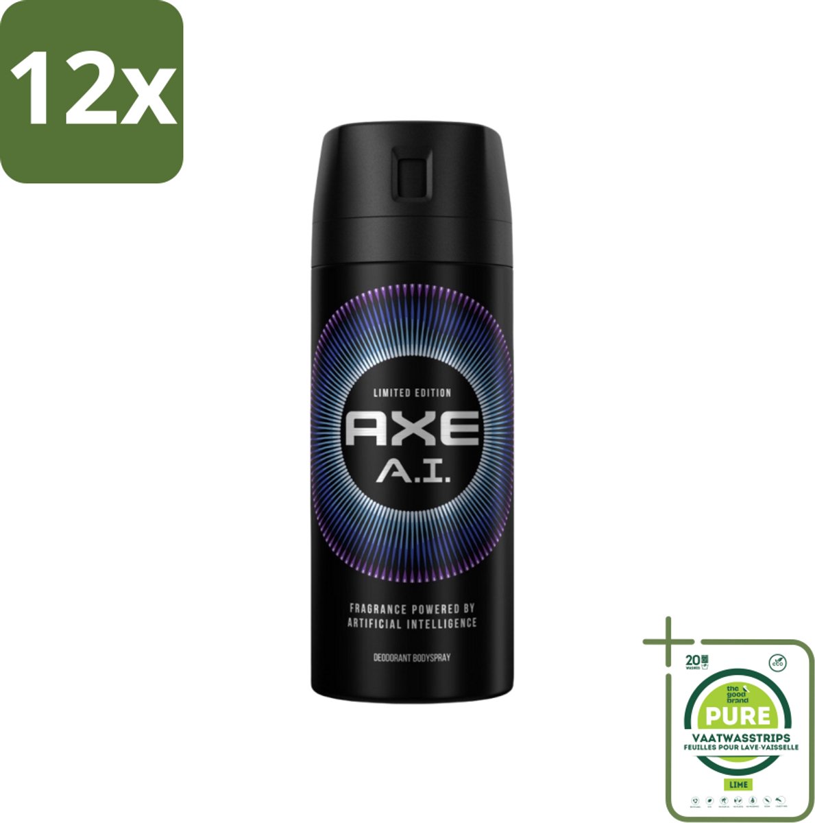 Axe - Limited Edition - Deodorant Bodyspray - A.I. - 150 ml - Voordeelverpakking - 12 stuks - Deodorant - Bodyspray