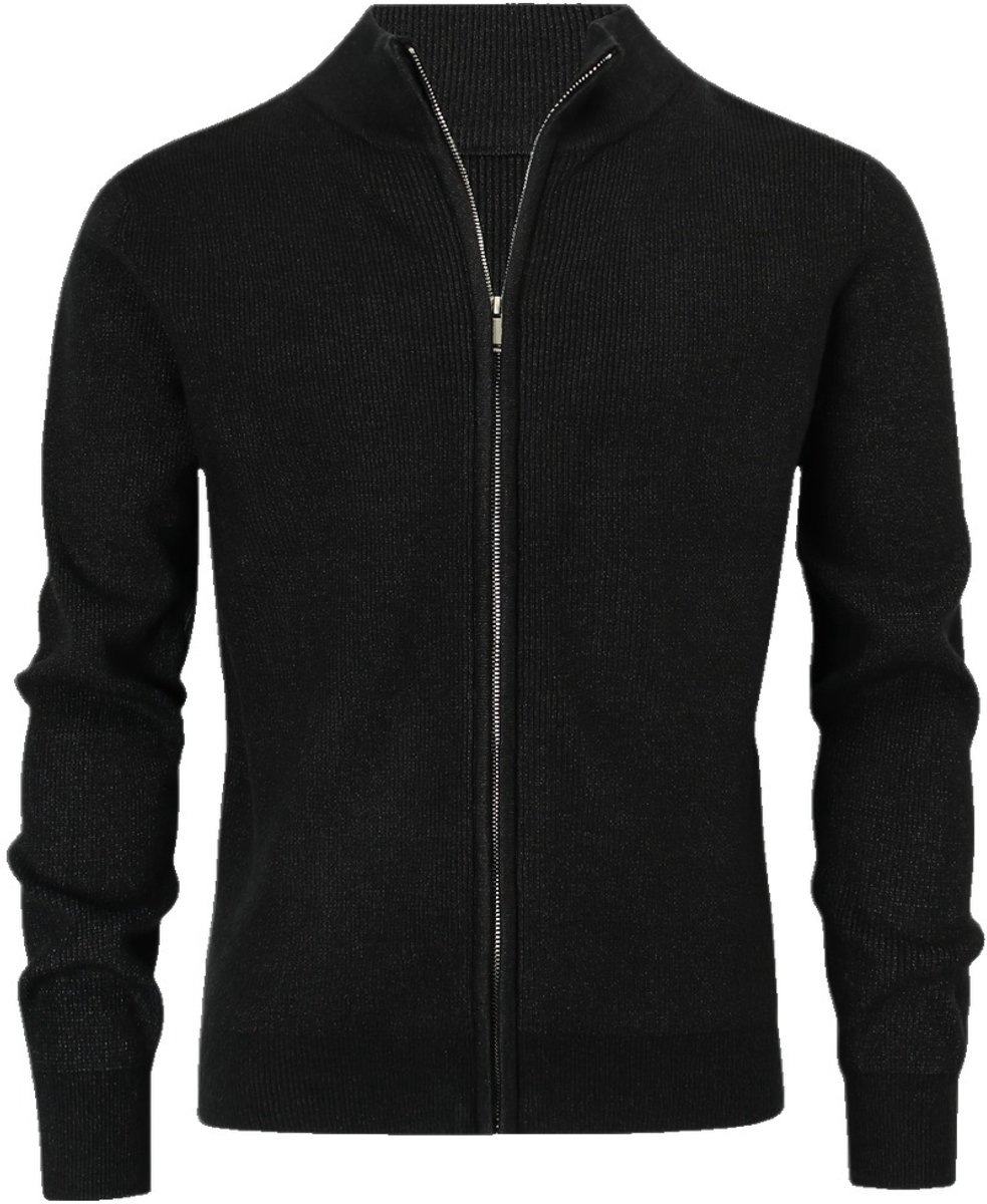 Currero Vest Heren Met Rits Sweater Cardigan Gebreid Sweaters Hoodie Warme Trui Lange Mouw Donkerblauw Bloem Marine