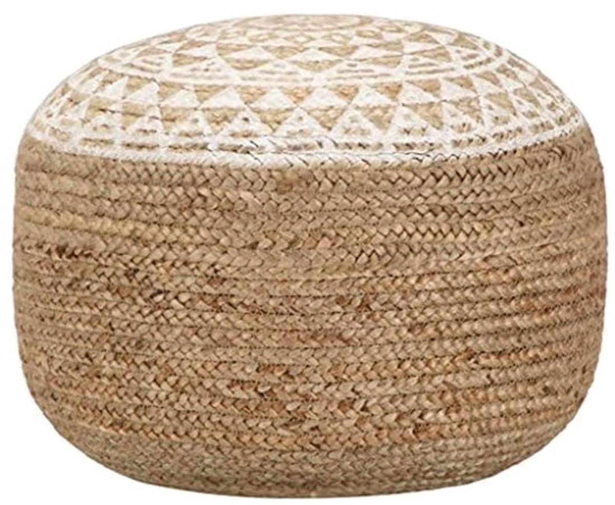 Handgemaakte Jute Pouf - Comfortabele Zit- en Voetensteun