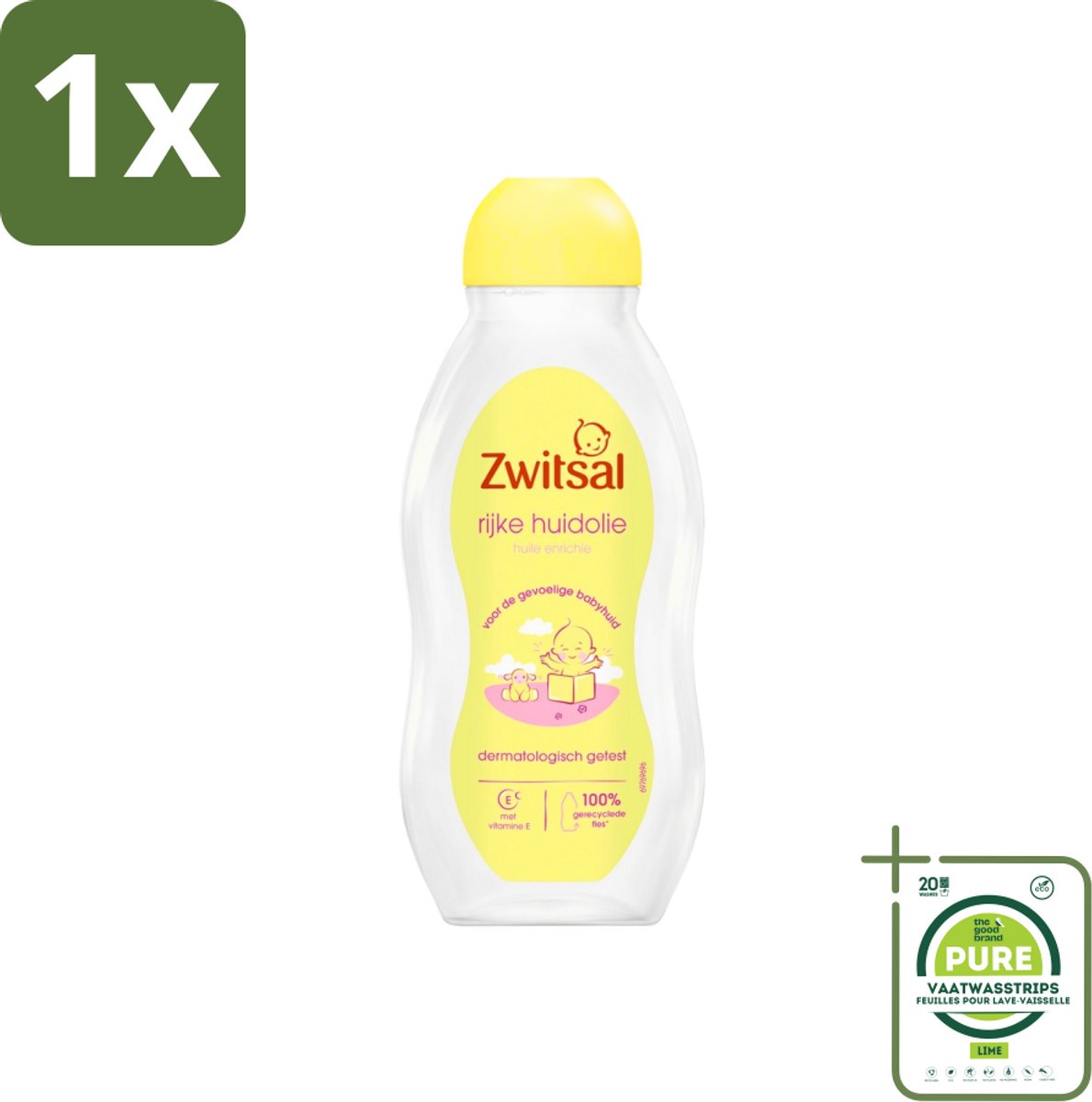 1 x Zwitsal - Babyverzorging - Rijke Huidolie Avocado - Voor de Gevoelige Babyhuid - 200 ml - Babyhuidverzorging - Avocado Olie - Babyolie - Gevoelige Babyhuid - Babymassage