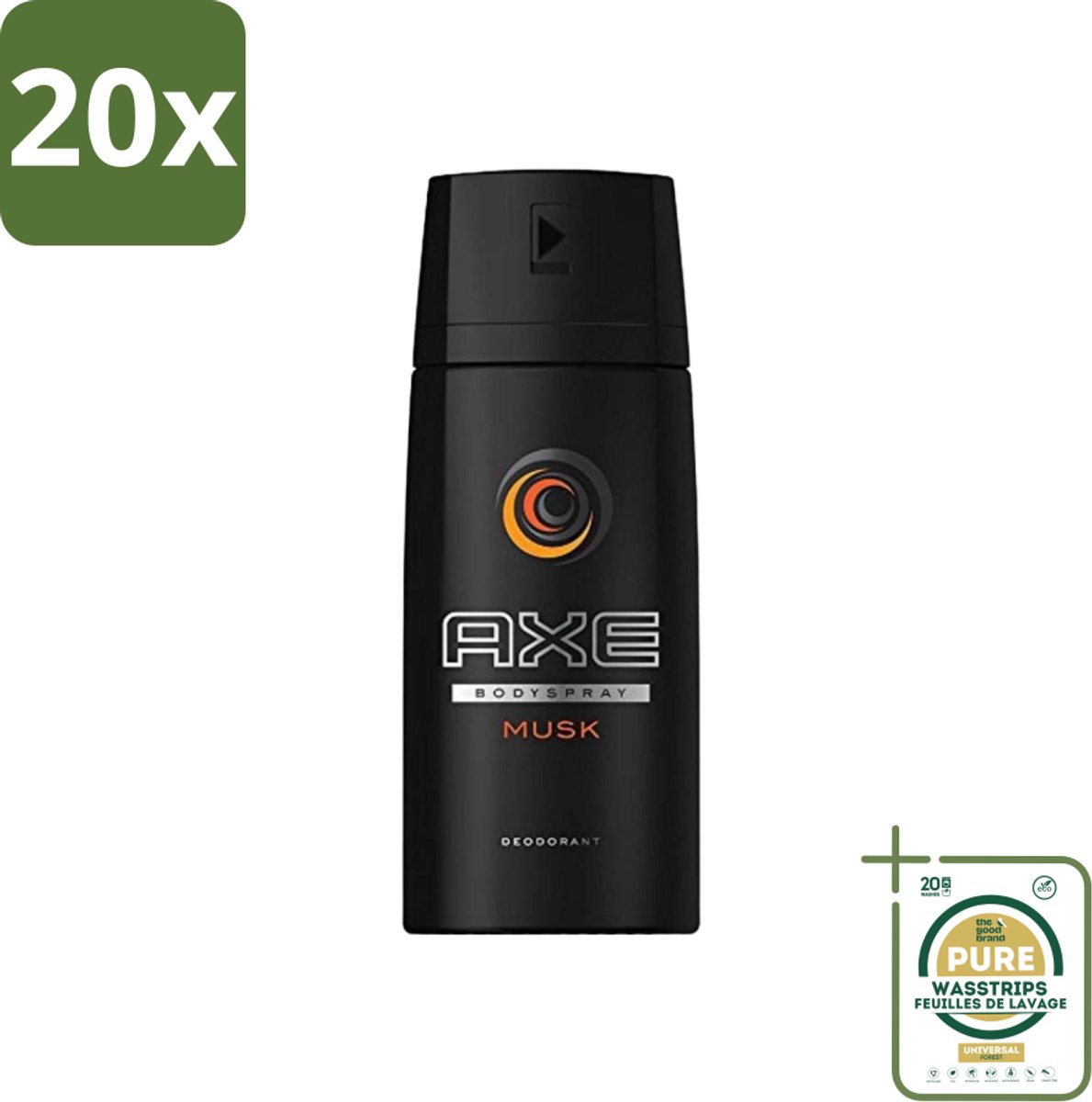 20 x Axe - Deodorant Bodyspray - Musk - 150 ml - Grootverpakking - Axe Musk Bodyspray - Deodorant Voor Mannen - Frisheid - Geur - Huidbescherming