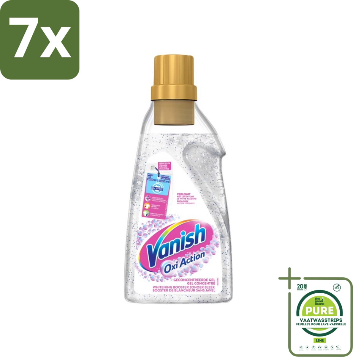 7 x Vanish Oxi Action - Vlekkenverwijderaar Gel - Witte Was - 1.5 L - Grootverpakking - Vlekkenverwijderaar - Witwas - Wasverzachter - Wasmiddel - Vlekken