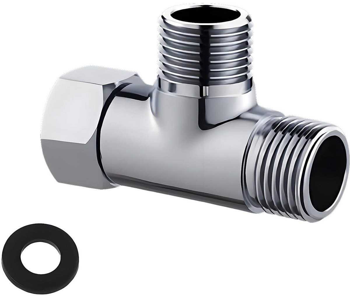 Elzusha - Messing T-stuk Wateraansluiting 1/2 Inch voor Doucheslang
