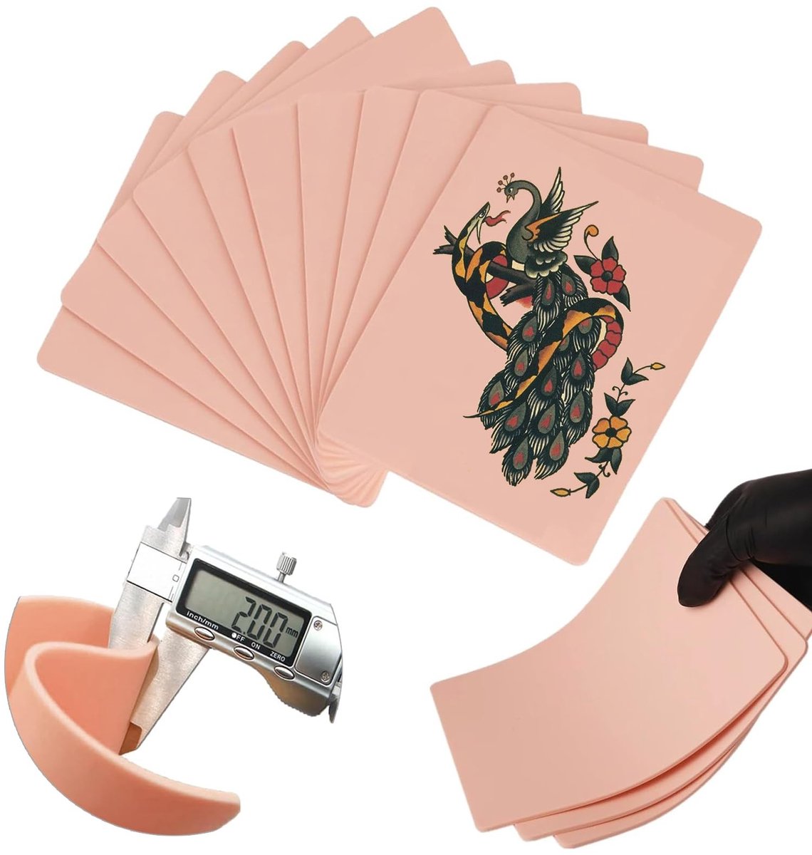 Elzusha - Set van 20 Dubbelzijdige Tattoo Oefenhuid
