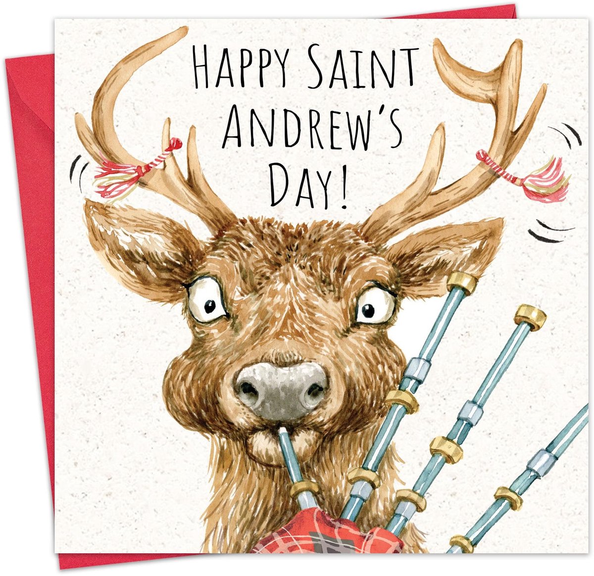 Elzusha - St. Andrew's Day Kaart - Grappige Schotse Hert Themed Kaart