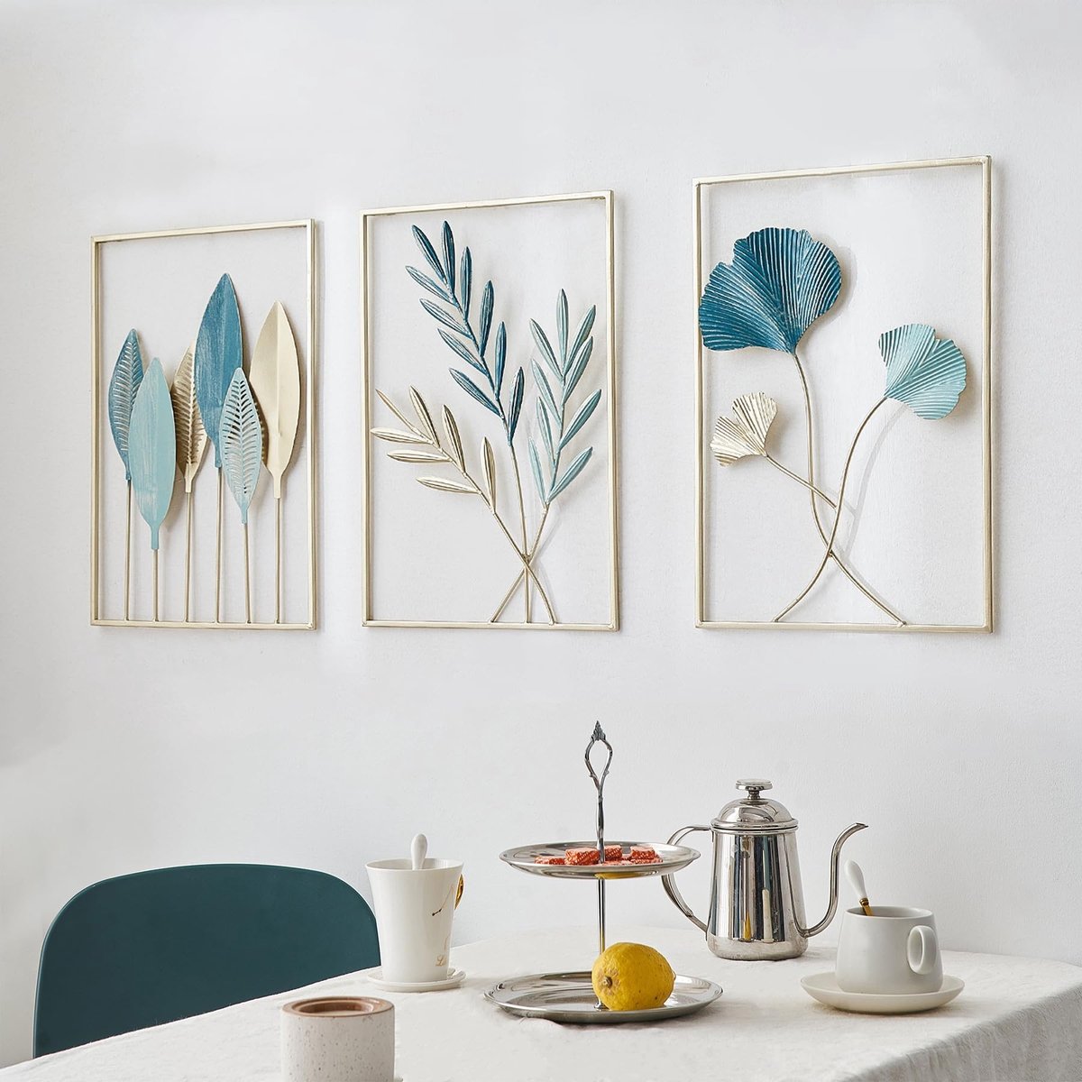Elzusha - FJ Gouden Wanddecoratie Set van 3 - Moderne Metalen Wandornamenten