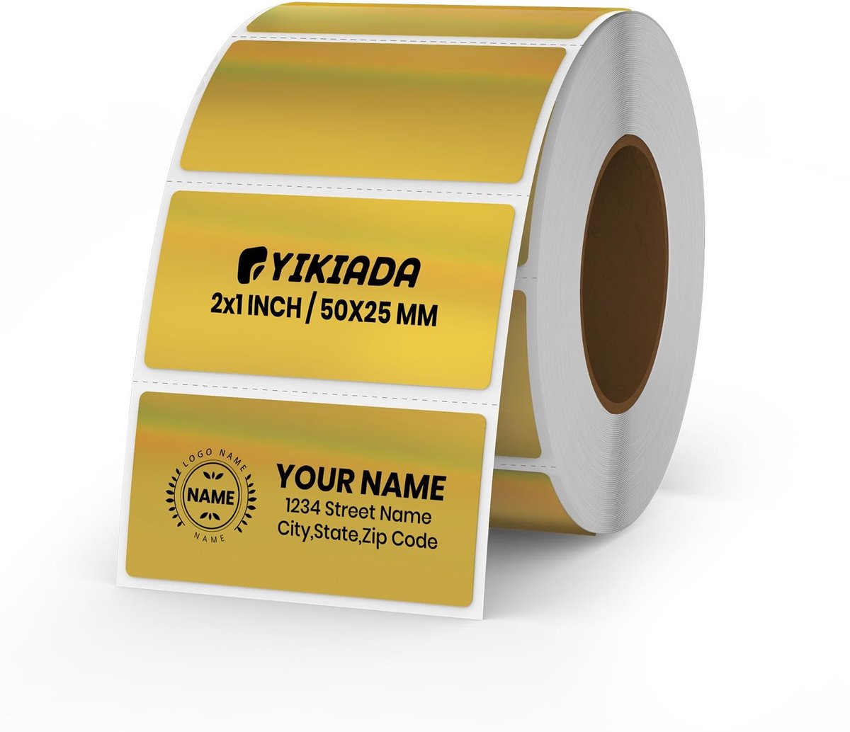 Elzusha - 200 Rollen Gouden Glitter Vinyl Thermo Labels