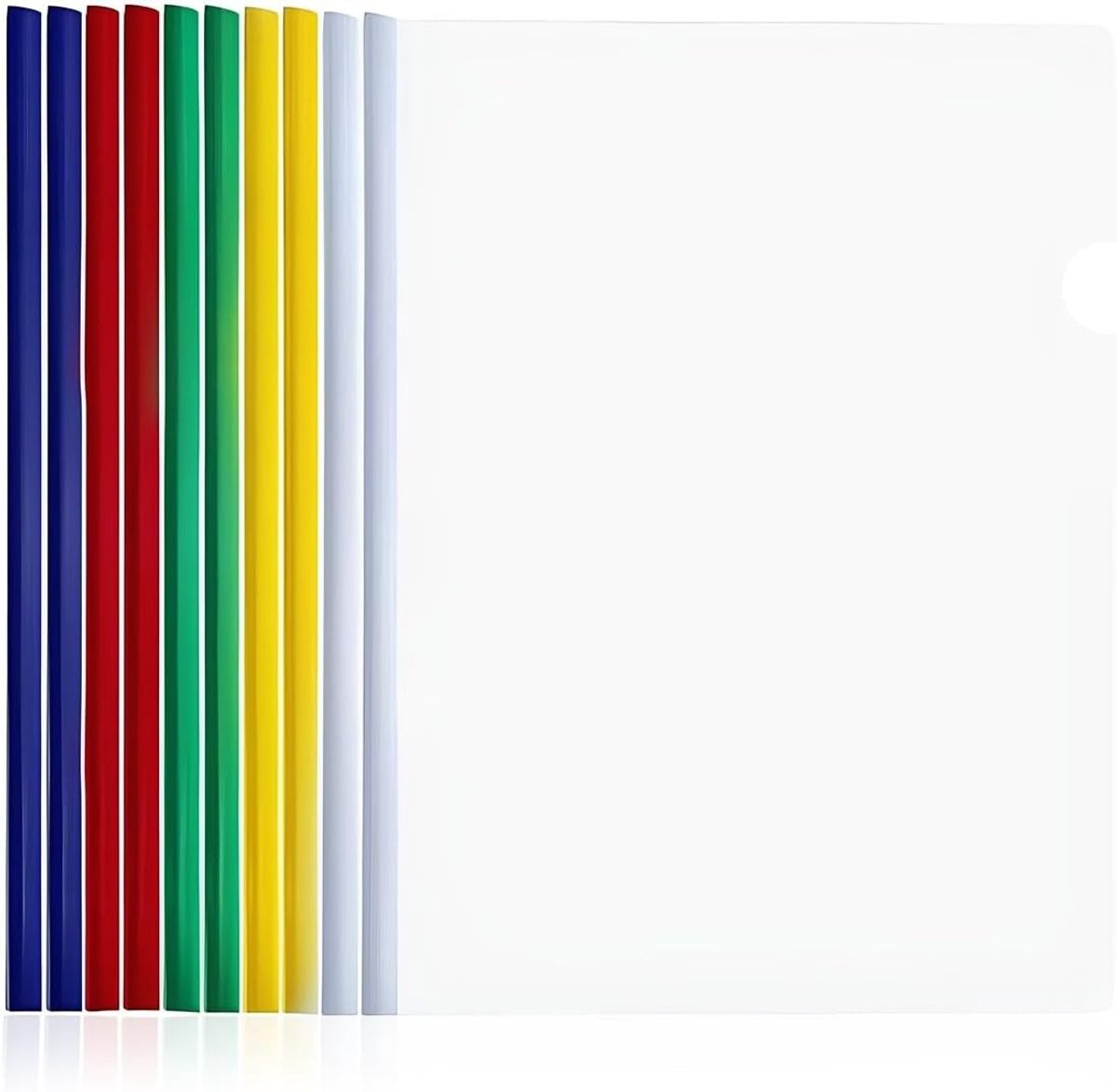 Set van 10 A4 schuifbinders, transparante mappen met klemrails, ideale opbergoplossing voor documenten en rapporten