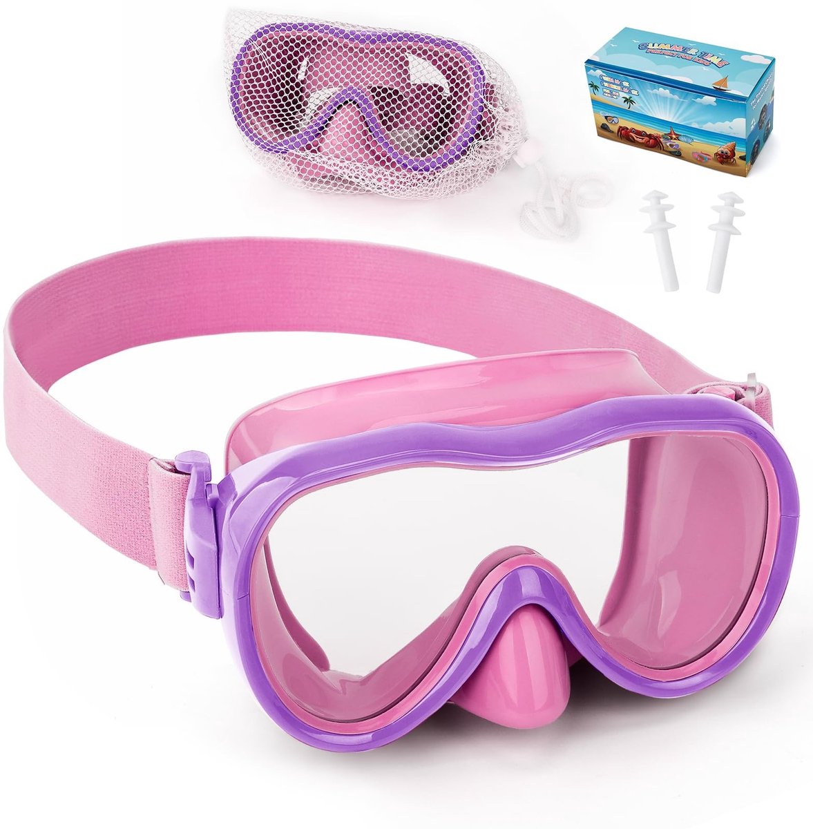 Elzusha - Kinder Zwembril met Neusmasker - Anti-Leak en UV-bescherming