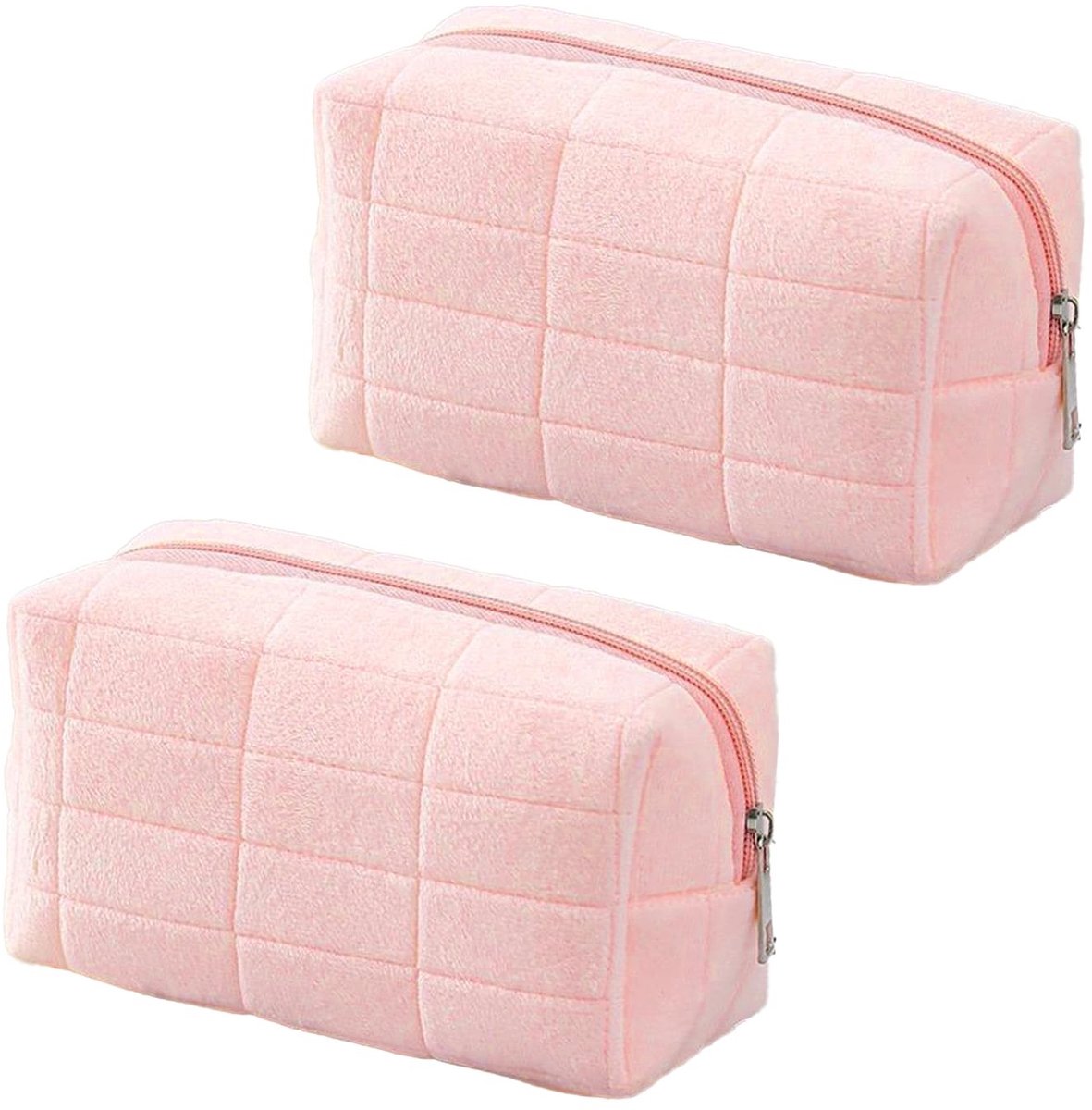 Elzusha - 2 Stuks Make-up Tas van Velvet voor Vrouwen