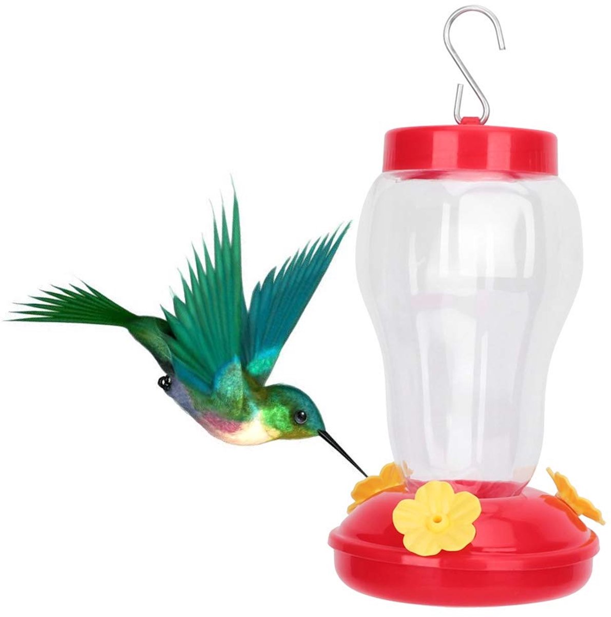 Wild Bird Water Feeder, Outdoor Opknoping Wild Bird Water Feeder Plastic Bird Waterer met Metalen Hangende voor - ShopVlot
