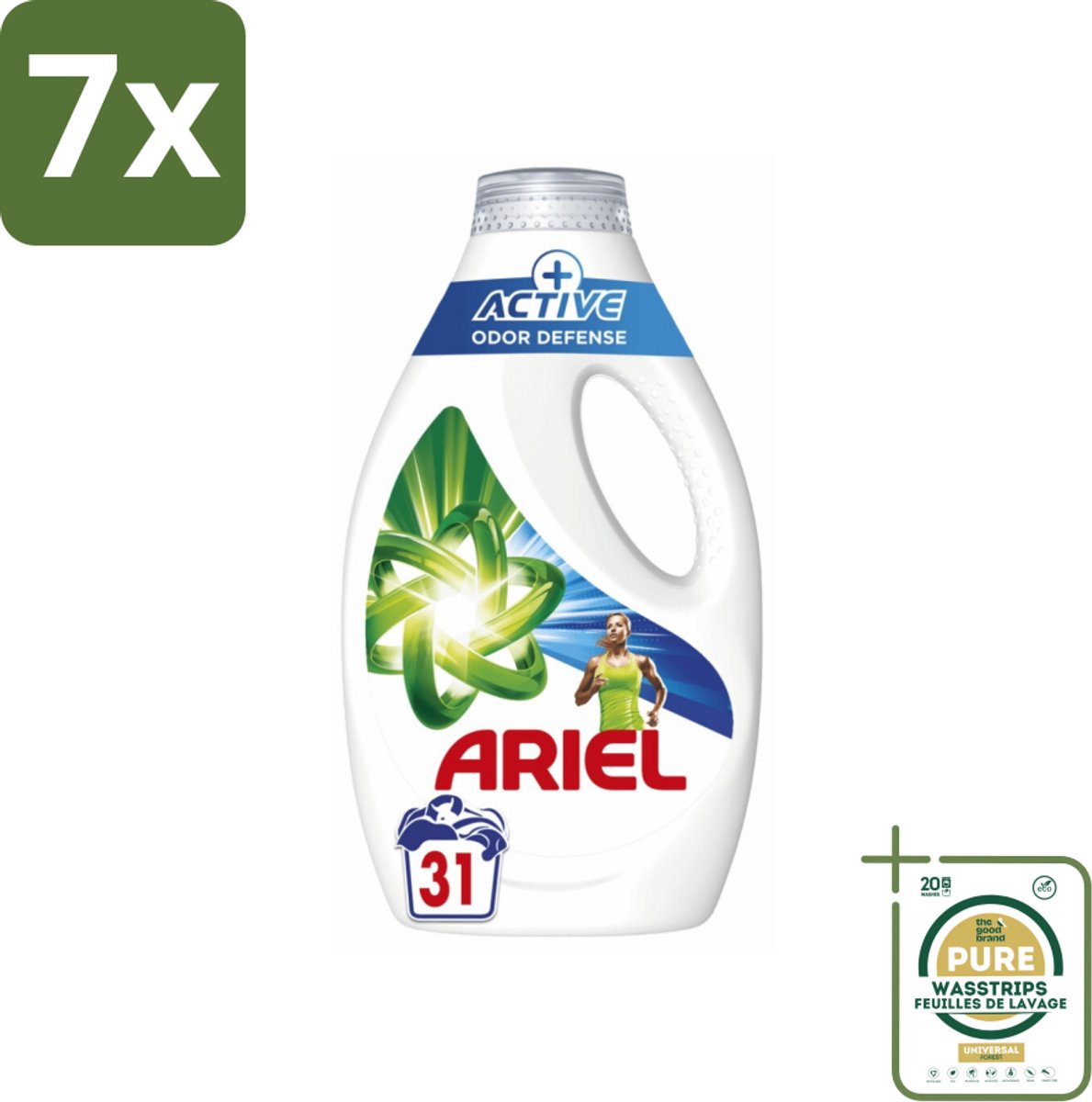 7 x Ariel Original - Actieve Geurbestrijding - Vloeibaar Wasmiddel - Witte en Gekleurde Was - 31 Wasbeurten - Grootverpakking - Actieve Geurcontrole - Vloeibaar Wasmiddel - Wasmiddel Voor Witte En Gekleurde Kleding - Frisse Was - Vlekbestrijding