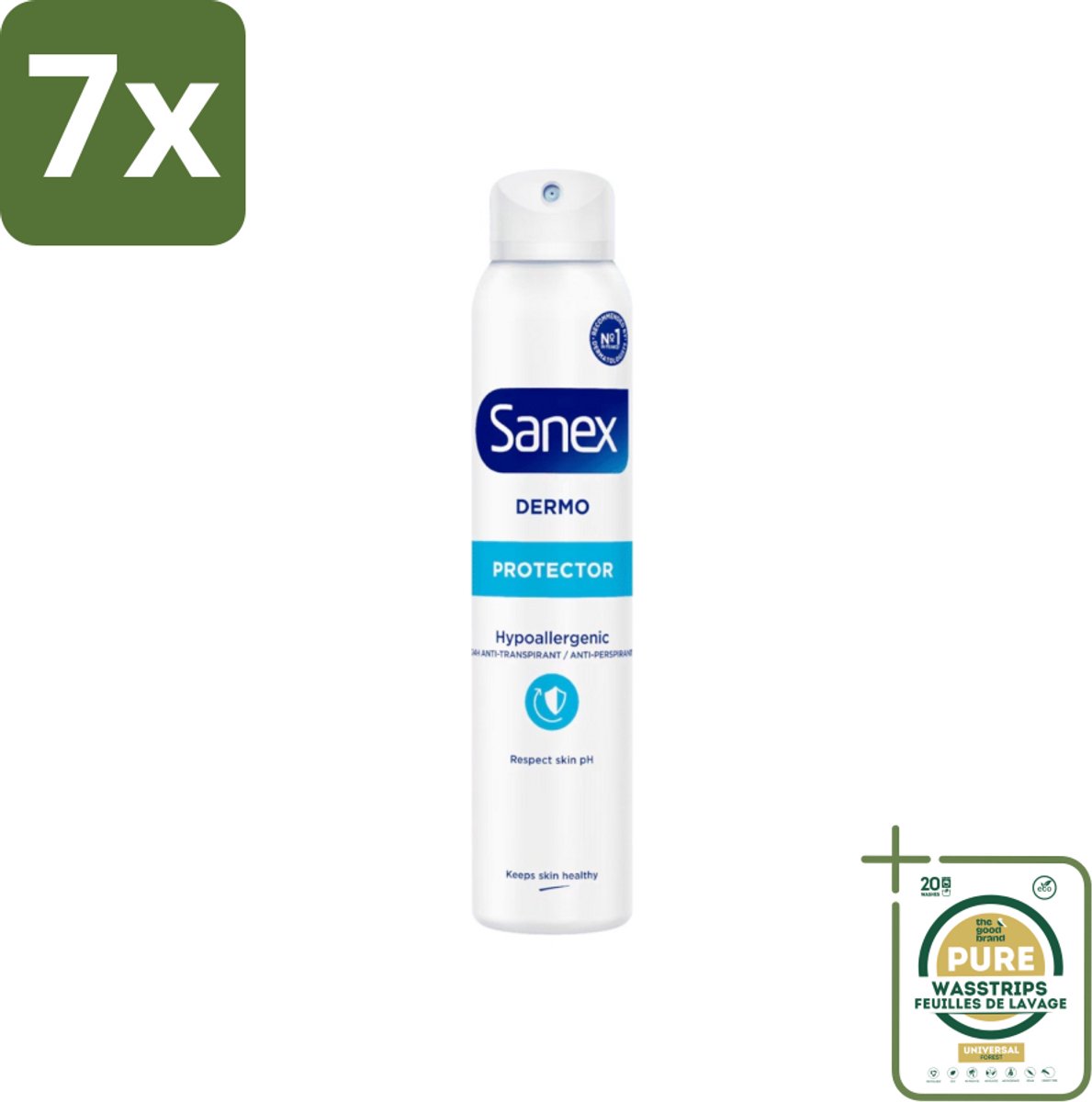 7 x Sanex Dermo - Deodorant Spray - Hypoallergeen - Anti-Transpirant - 150 ml - Grootverpakking - Deodorant Spray - Hypoallergenisch - Huidbescherming - Transpiratie - Geur