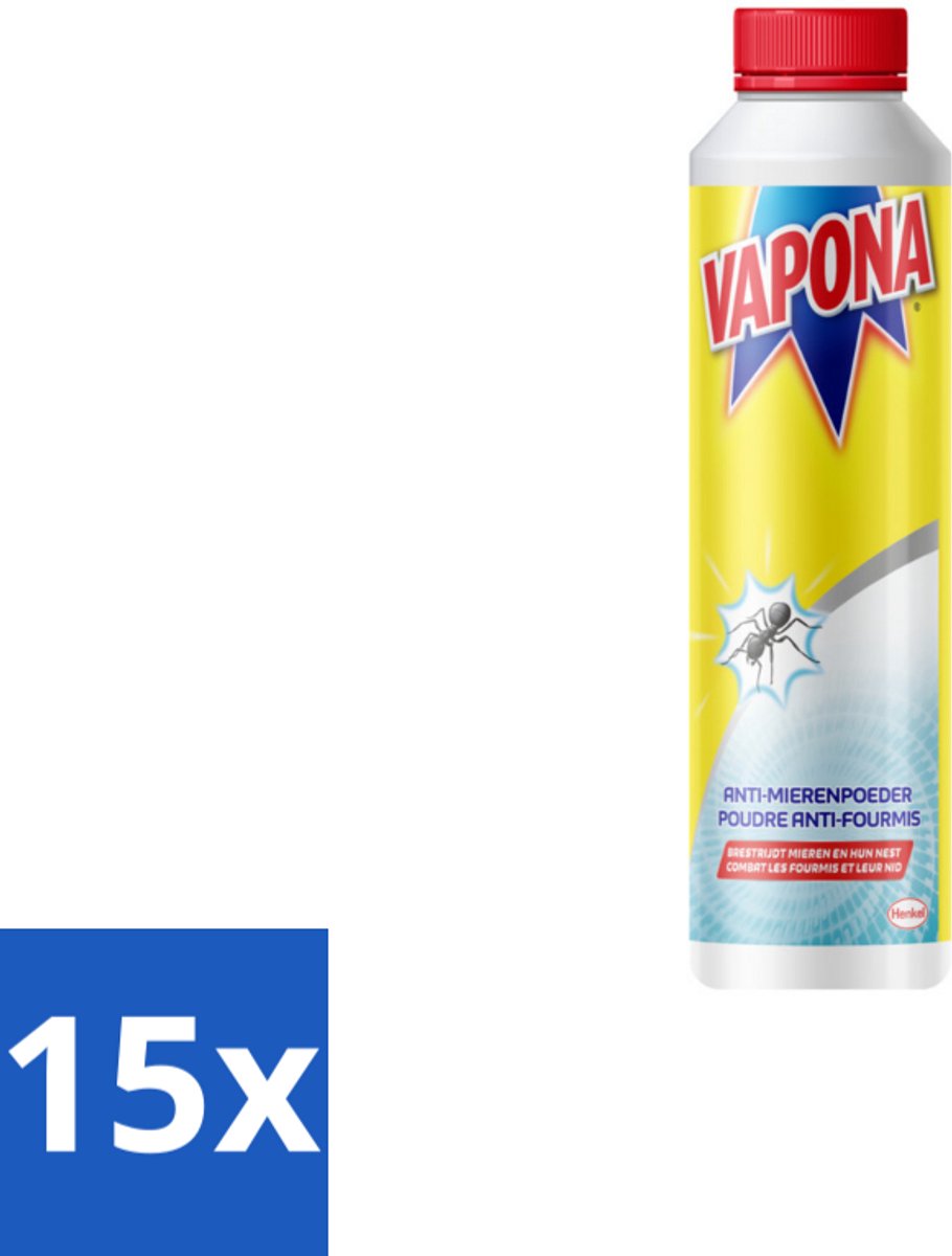 15 x Vapona Mierenpoeder 150 gr - Anti Mierenpoeder - Mierenbestrijding - Mierenbestrijding Buiten - Mierennest Bestrijding - Mierenpoeder 150g