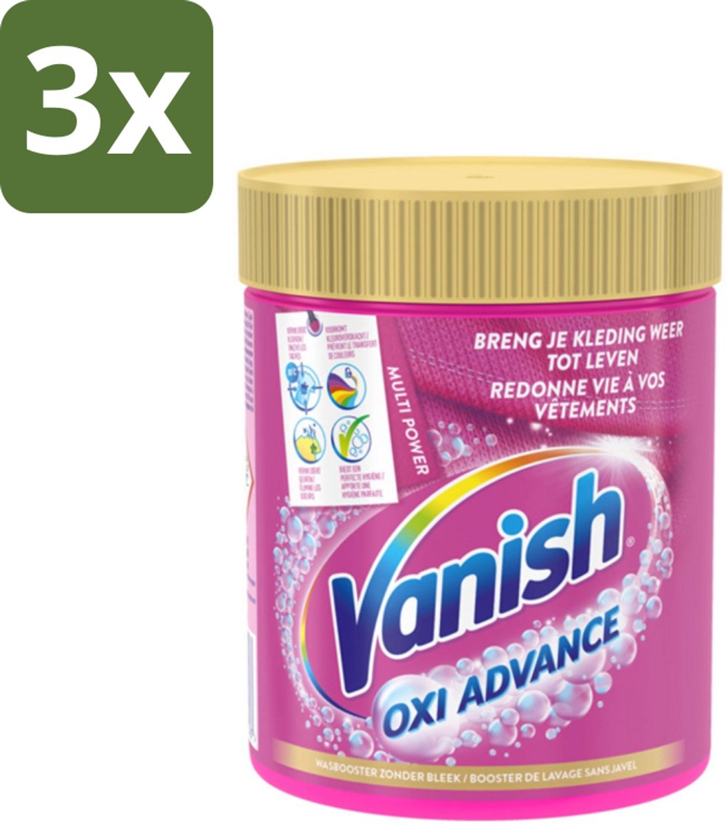 3 x Vanish Oxi Advance - Vlekkenverwijderaar Poeder - Zonder Bleek - Gekleurde Was - 470 Gram - Vlekkenverwijderaar - Gekleurde Was - Kleuren Beschermen - Bleekvrije Was - Wasmiddel