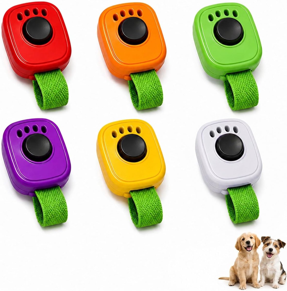 Interactieve Trainingshulpmiddelen voor Honden en Katten - 6 Stuks Mini Clicker voor Professionele Diertraining met Fingertips, Ideaal voor Gedragstraining en Positieve Bekrachtiging