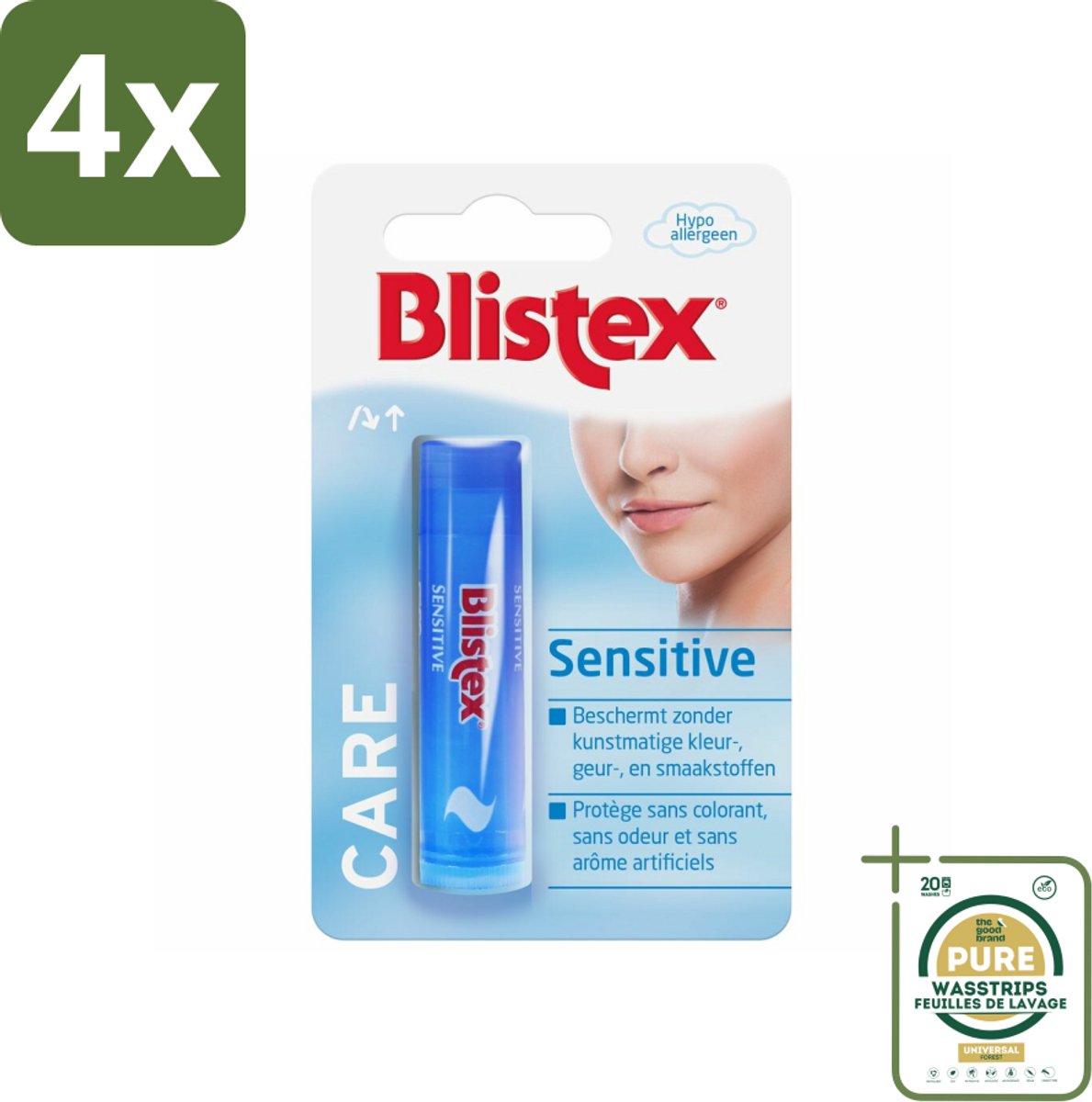 Blistex - Lippenbalsem - Zonder Kleur, Geur & Smaakstoffen - Voordeelverpakking - 4 stuks - Lippenverzorging - Hydraterende balsem