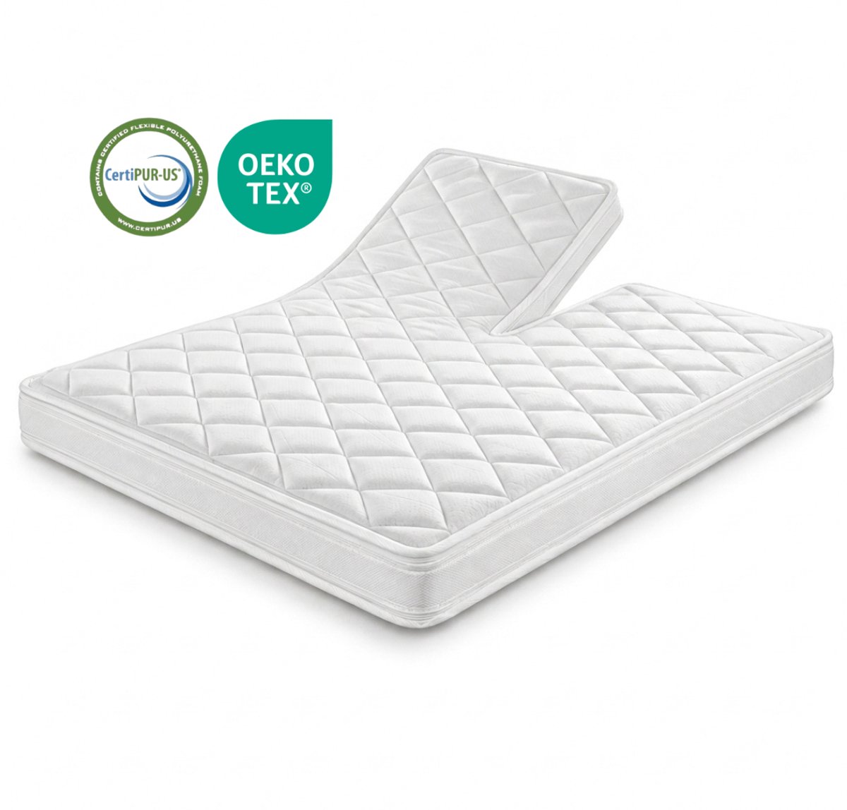 MIA Sleep® SPLIT Topper - Hotel SPLIT Topper 160x210 - Circa 12 cm dik - Tencel hoes - Visco Nasa Traagschuim GEL - Orthopedisch - Afritsbaar - Wasbaar
