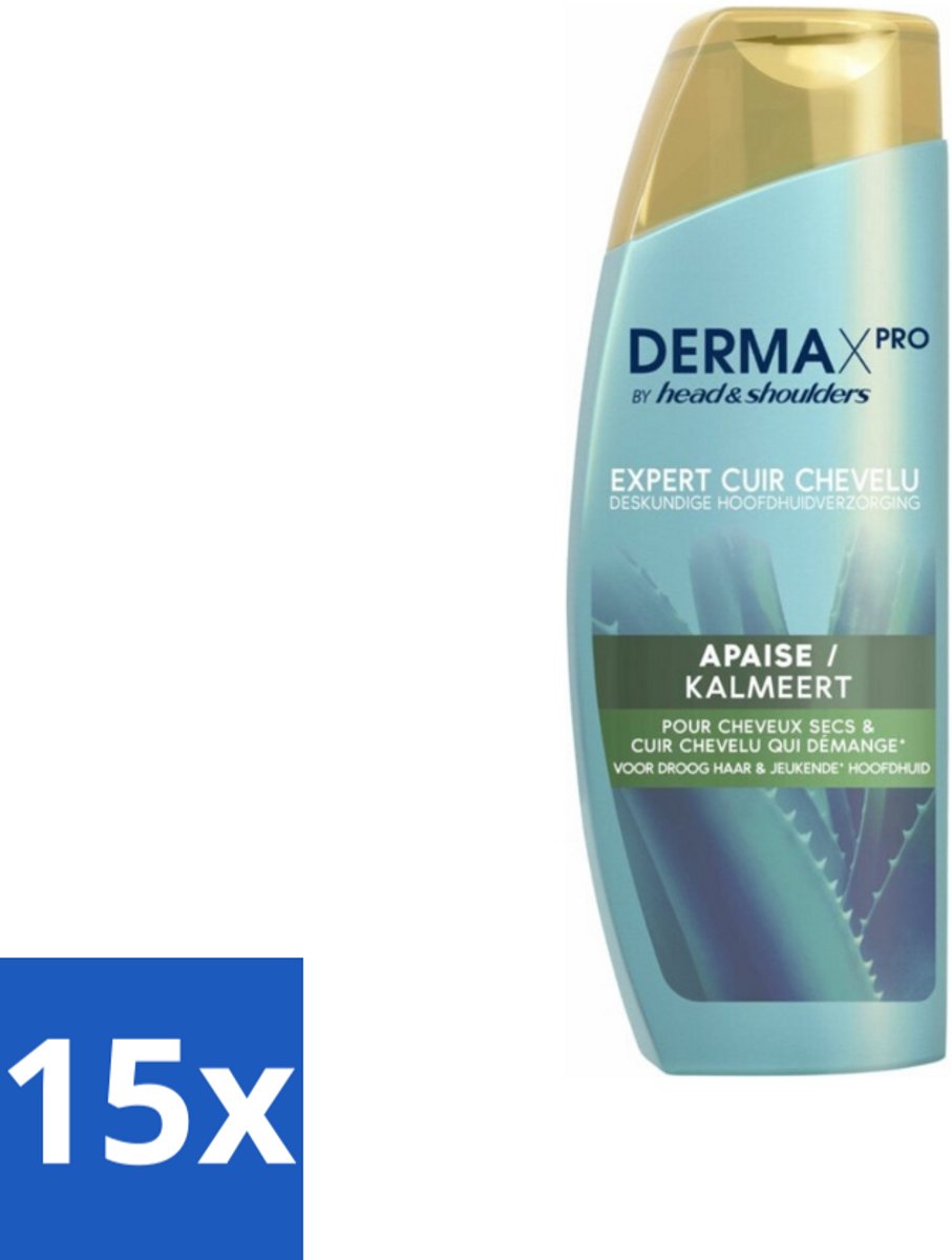 15 x Head & Shoulders - DermaX Pro - Anti-Roos Shampoo - Kalmeert - 470 ml - Anti-roos Shampoo - Droge Hoofdhuid - Jeuk - Hoofdhuid Verzorging - Kalmerend Shampoo
