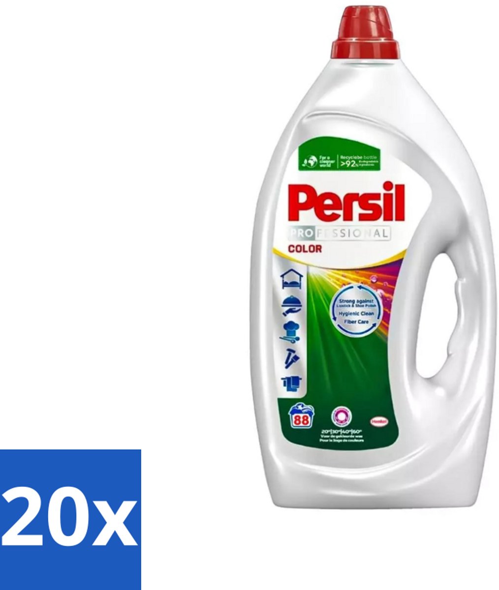 20 x Persil Professional Color - Vloeibaar Wasmiddel - Gekleurde Was - 88 Wasbeurten - Gekleurde Was - Vlekverwijdering - Wasmiddel - Wasresultaat - Wasfrisheid