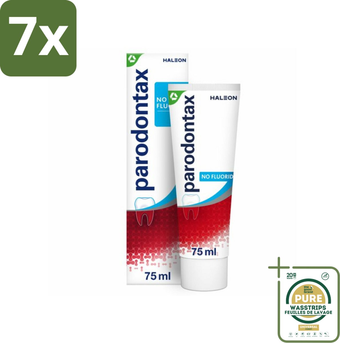 7 x Parodontax – Tandpasta – Zonder Fluoride – 75 ml - Grootverpakking - Tandpasta Zonder Fluoride - Gezond Tandvlees - Bloedend Tandvlees - Tandplak Verwijderen - Natuurlijke Tandpasta