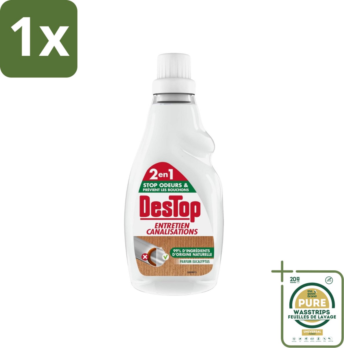1 x DesTop - Onderhoud Leidingen - Ecologisch met Witte Azijn - Natuurlijke Ingrediënten - Eucalyptusgeur - 750 ml- Leidingen Onderhouden - Ecologisch Onderhoud - Witte Azijn - Natuurlijke Reiniging - Eucalyptusgeur
