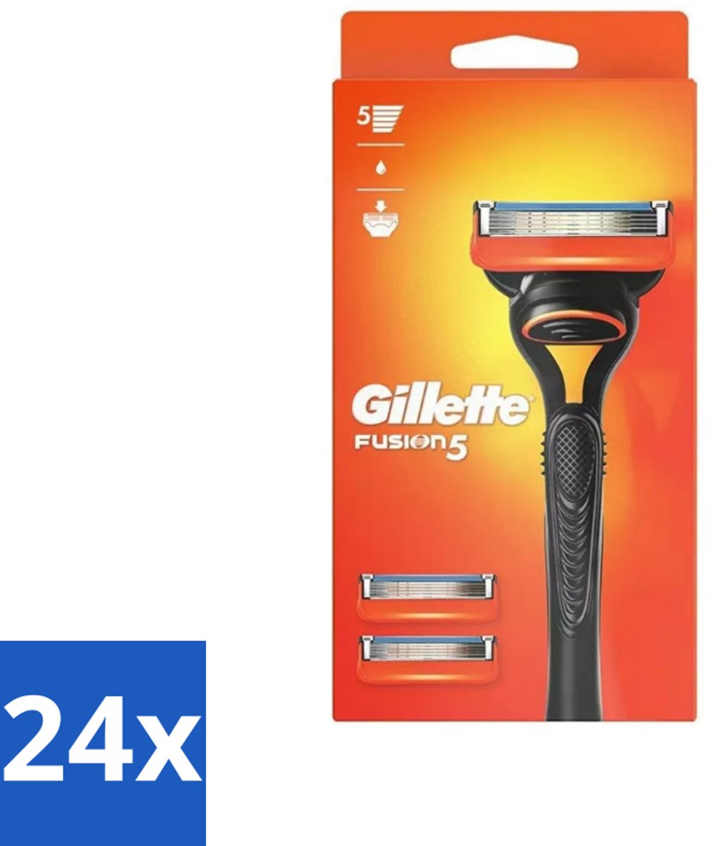 24 x Gillette - Fusion 5 - Scheermesje - Ergonomisch ontwerp - 2 Extra Navulmesjes - Scheerapparaat - Gillette Fusion5 - Scheermesjes - Gladgeschoren - Scheerbeurt