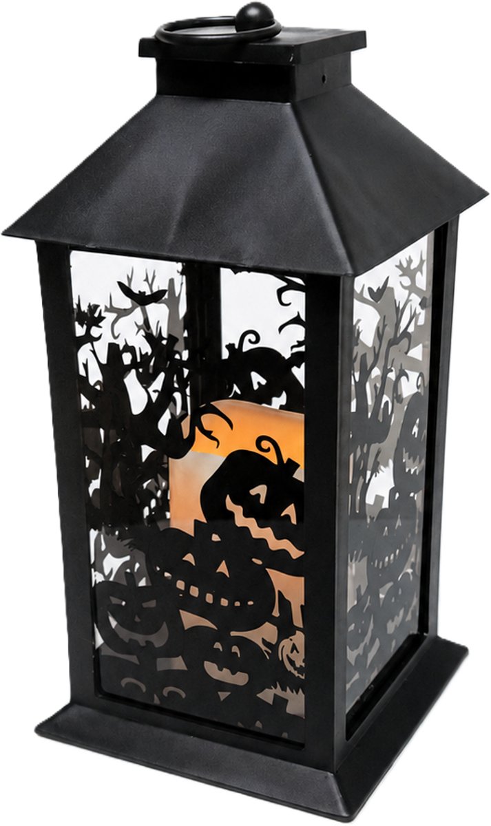 Villa Volance - Halloween Lantaarn 28×13 cm – LED Kaars – Decoratieve Spooklamp