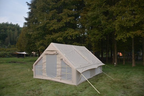 MODENUIT Opblaasbare Tent 300 x 400 x 200 cm - 7-8 Personen - Met Handpomp - Voor Kamperen - Katoen - Beige — afbeelding 5