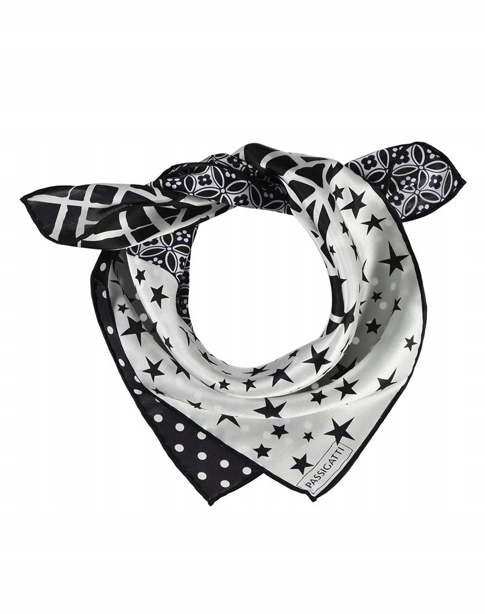 Zijden Foulard Dames Zwart Elegant 53x53 cm