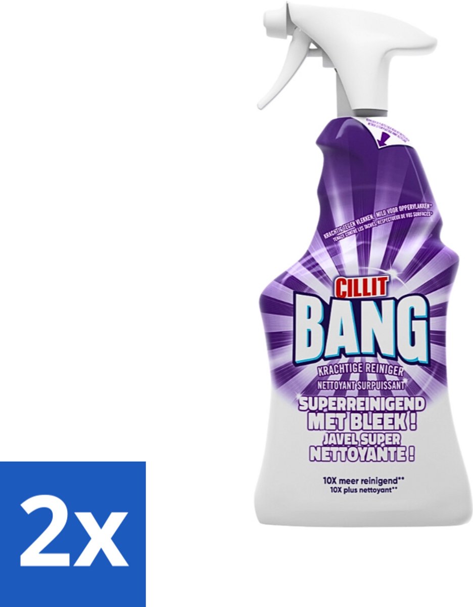 Cillit Bang - Bleek - Verwijdert Hardnekkig Vuil - Sterke Bleekwerking - 750 ml - Voordeelverpakking - 2 stuks