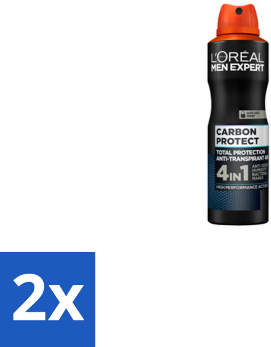 L'Oréal Men Expert Deodorant Spray Carbon Protect 150 ml - Voordeelverpakking - 2 stuks