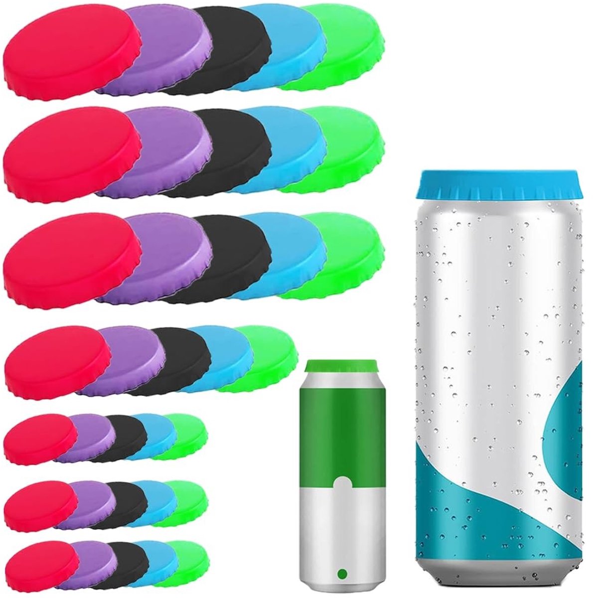 Solidchoice - 35 Stuks Herbruikbare Blikdeksels