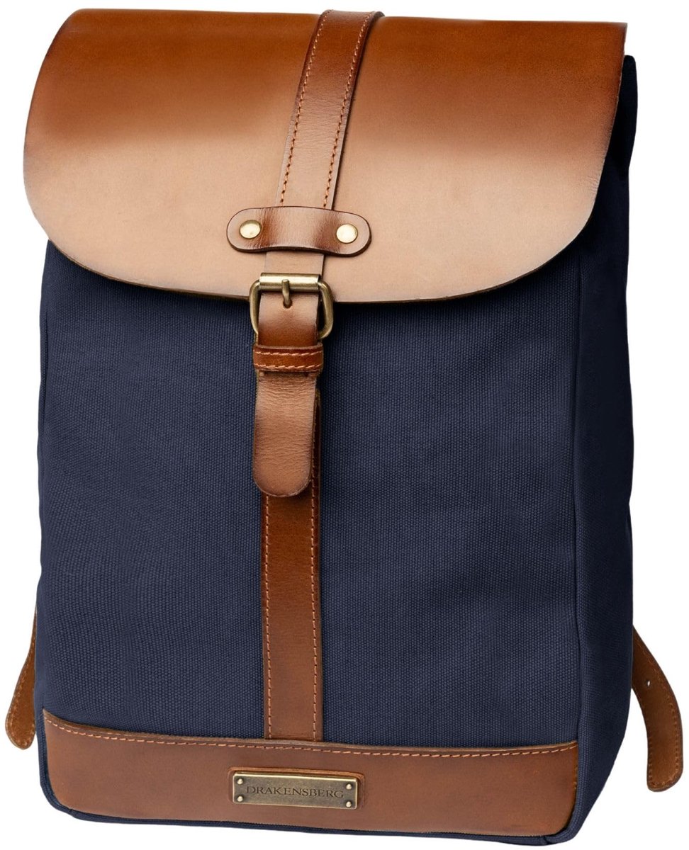 Solidchoice - Lichte Duffel Bag van Canvas en Leder, 40 L, Marineblauw