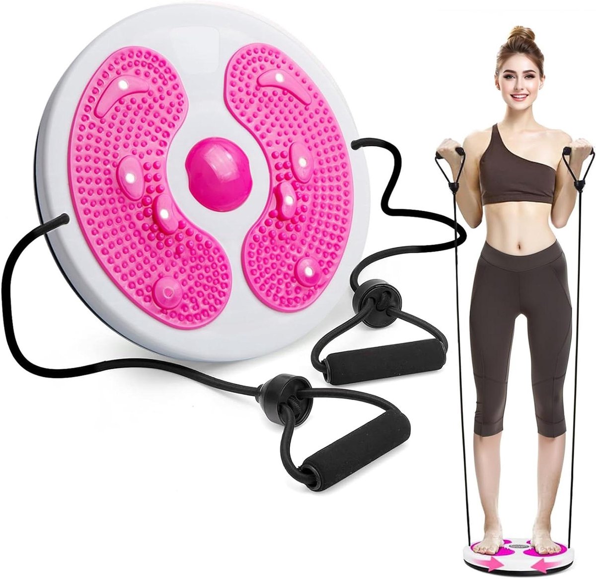 Taille Draaischijf - Twist Board - Balans Training - Met Massagepunten - 27.5 cm - Roze