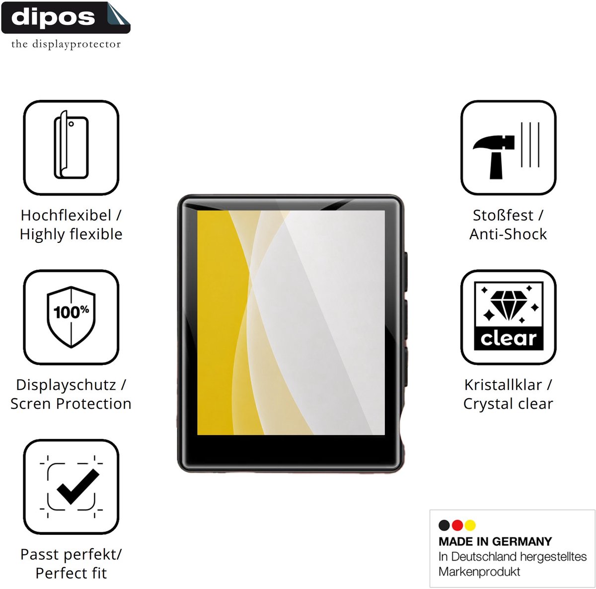 dipos – 2x Beschermfolie geschikt voor Diofox M5 | 3D Full Cover Screenprotector | 100% Passend