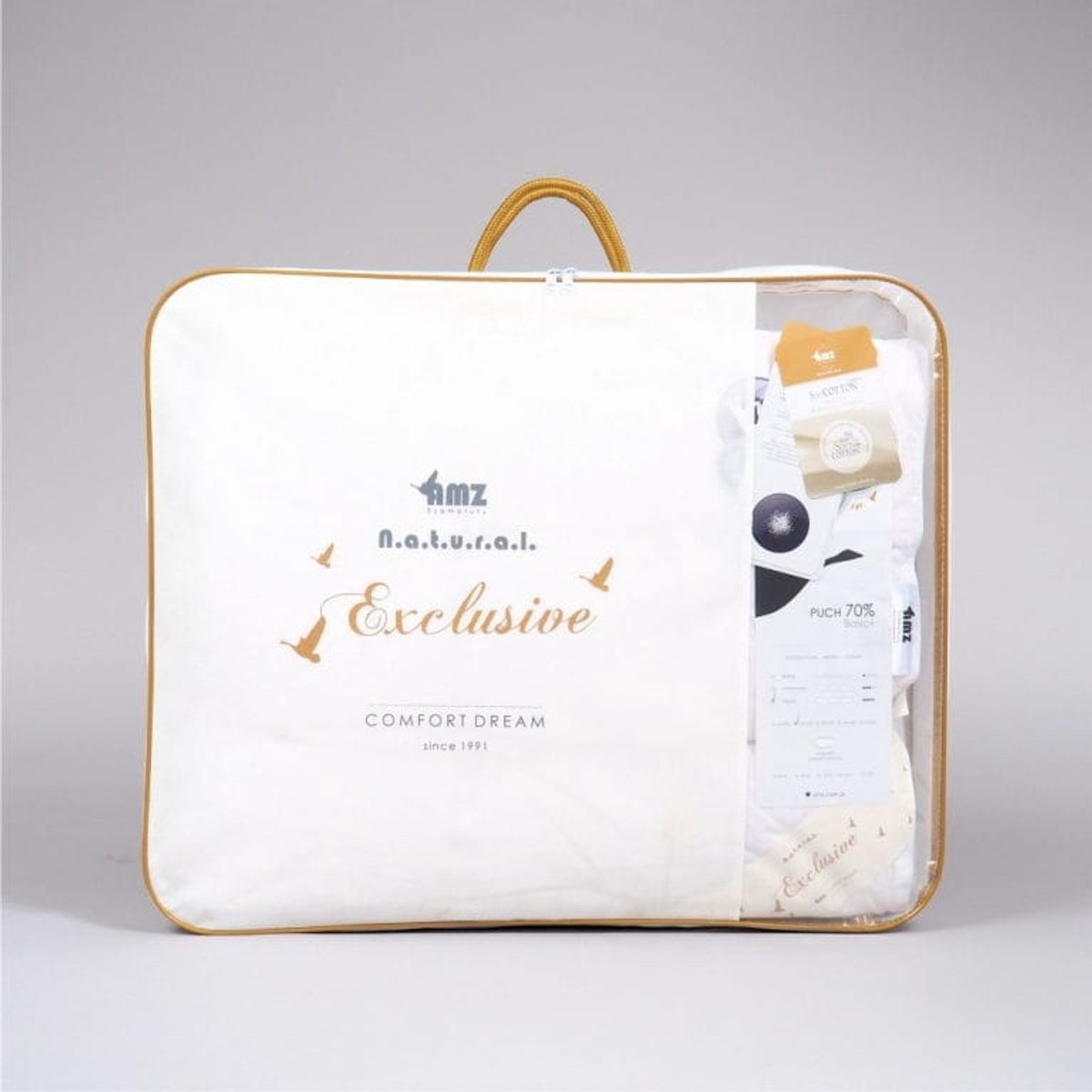 Ganzenveren Dekbed 70% Dons 155x200cm 1200g Basic Plus Crème
