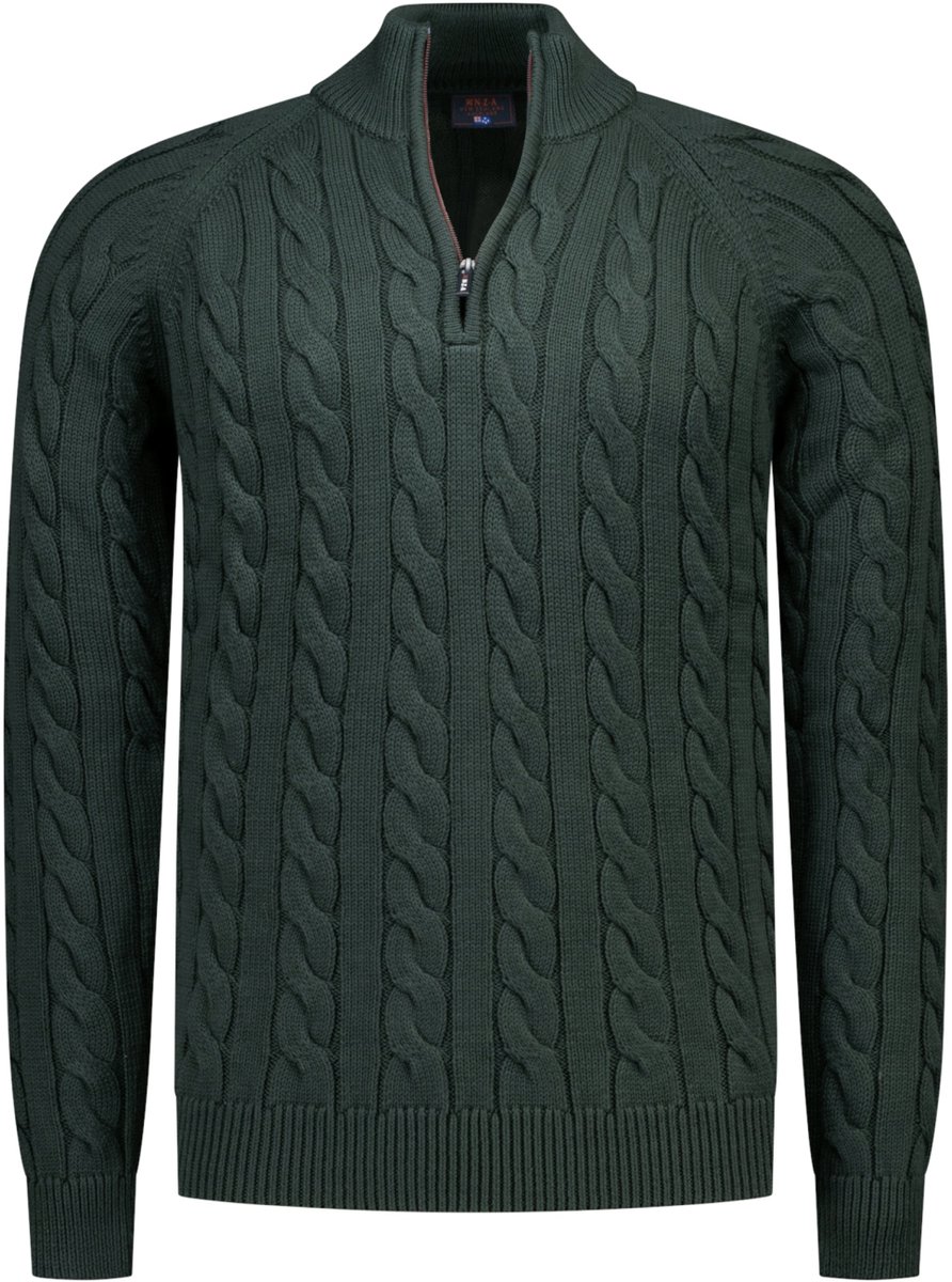 New Zealand Auckland Trui Pullover Half Zip 26hn454 1791 Dark Hunter Mannen Maat - 3XL