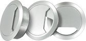 TQ4U Kabeldoorvoer - ABS Kunststof - Ø 65 mm - Verstelbaar - Zilver Metallic - 3 stuks