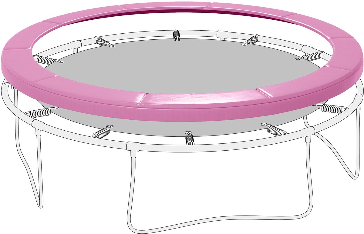 Vervangende randbescherming voor trampolines-waterdicht-scheurvast-Ø244 cm-roze