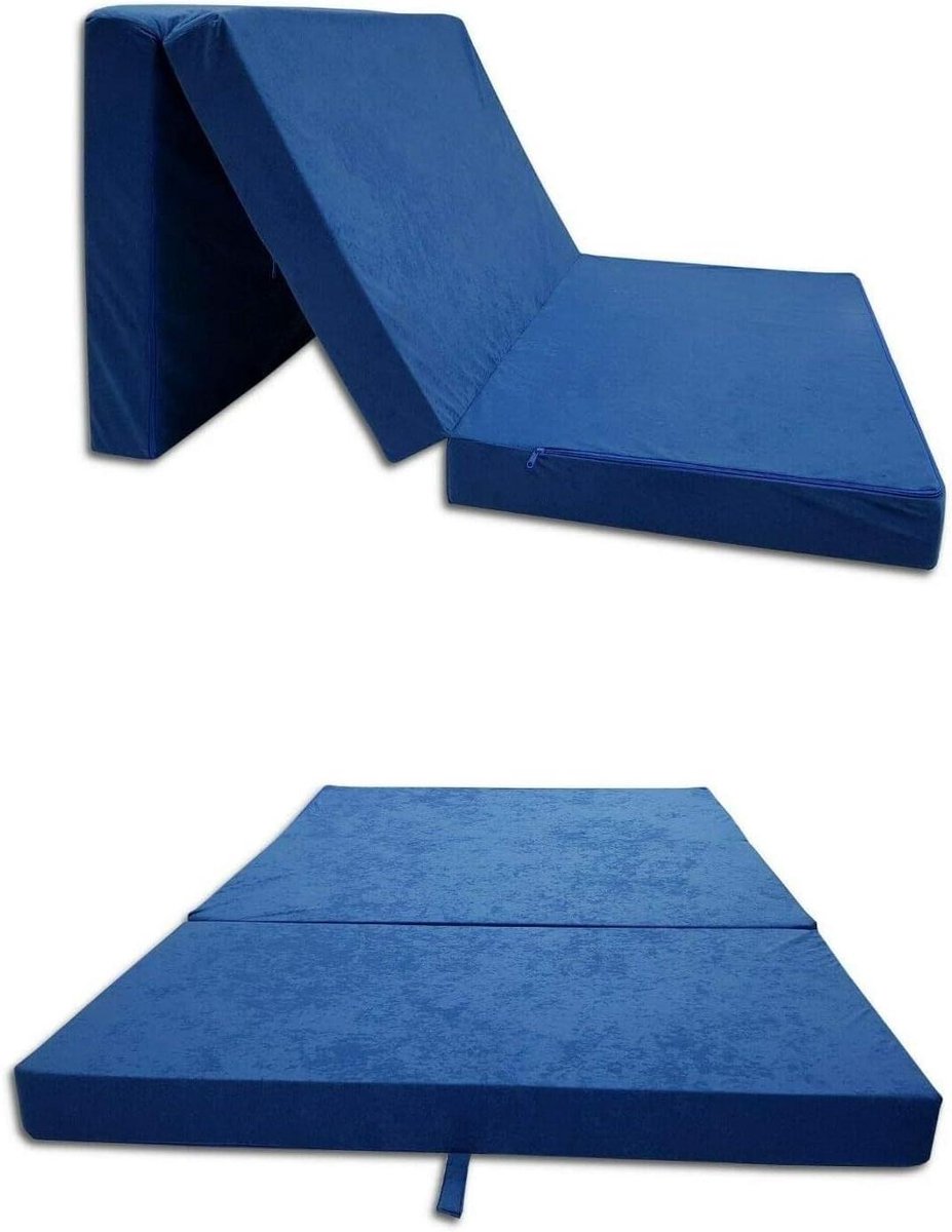 Vouwmatras - Gastbed - Comfortabel Slapen - Oeko-Tex Gecertificeerd - 120 x 200 cm - Blauw