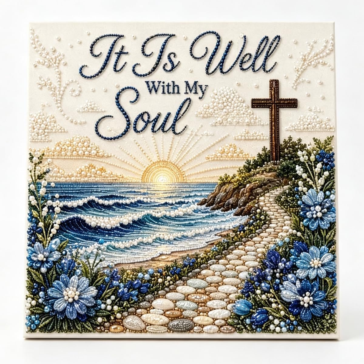 Casalora® Heilige Hymne Parel Diamond Painting – DIY 3D Geloofskunstwerk – Christelijke Wanddecoratie op Canvas – Creatieve Hobby voor Beginners en Volwassenen – Religieuze Decoratie – 20 × 20 cm
