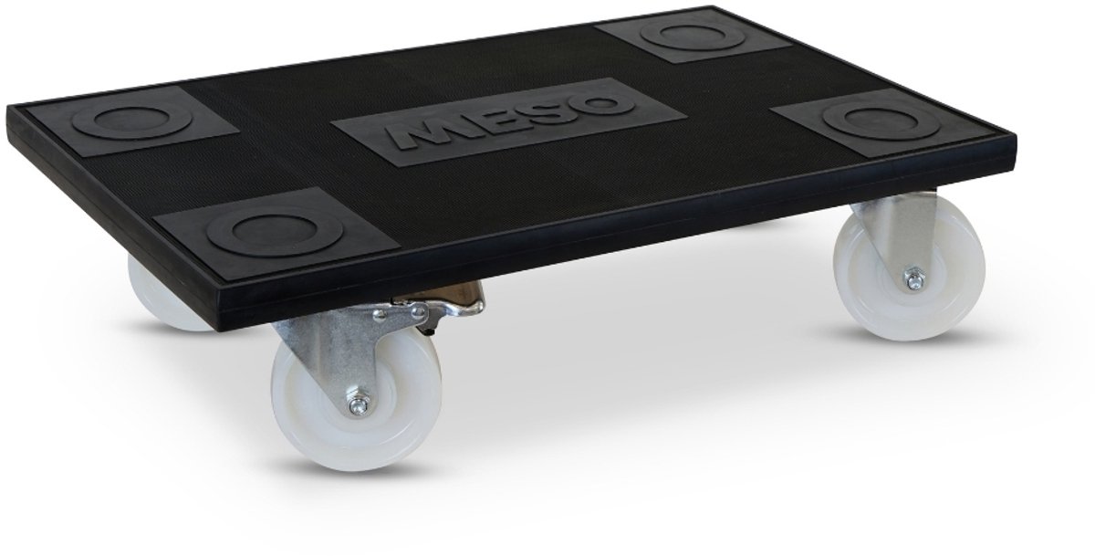 MESO Meubelroller - 400kg draagkracht - Rechthoekig - 2x Geremd - 580 x 350 mm - Nylon wiel - Meubelhondje - Meubellifter - Hondje voor verhuizen - Transporthulp - Transportroller - Transportdolly - Verhuistrolley - Meubeltransporter
