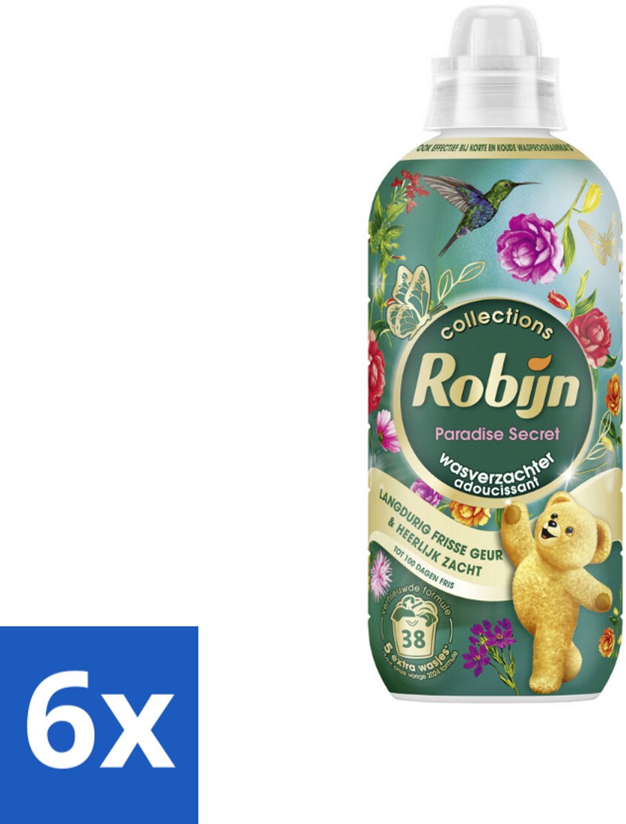 6 x Robijn – Wasverzachter – Intense Paradise Secret – 765 ml - Wasverzachter - Wasverzachter Paradise Secret - Wasverzachter 38 Wasbeurten - Wasverzachter Geur - Wasverzachter Zachtheid